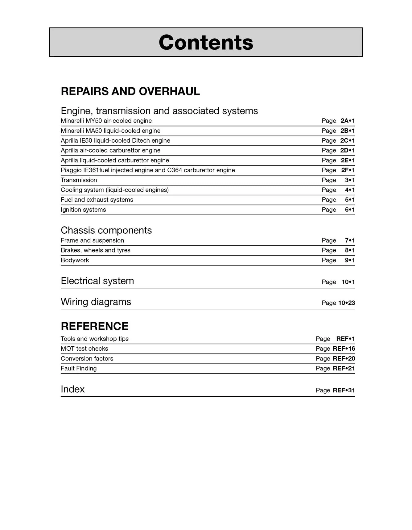 Aprilia SR50, Rally, Sonic & Habana/Mojito Scooters (1993-2009) Haynes Repair Manual - Image 4