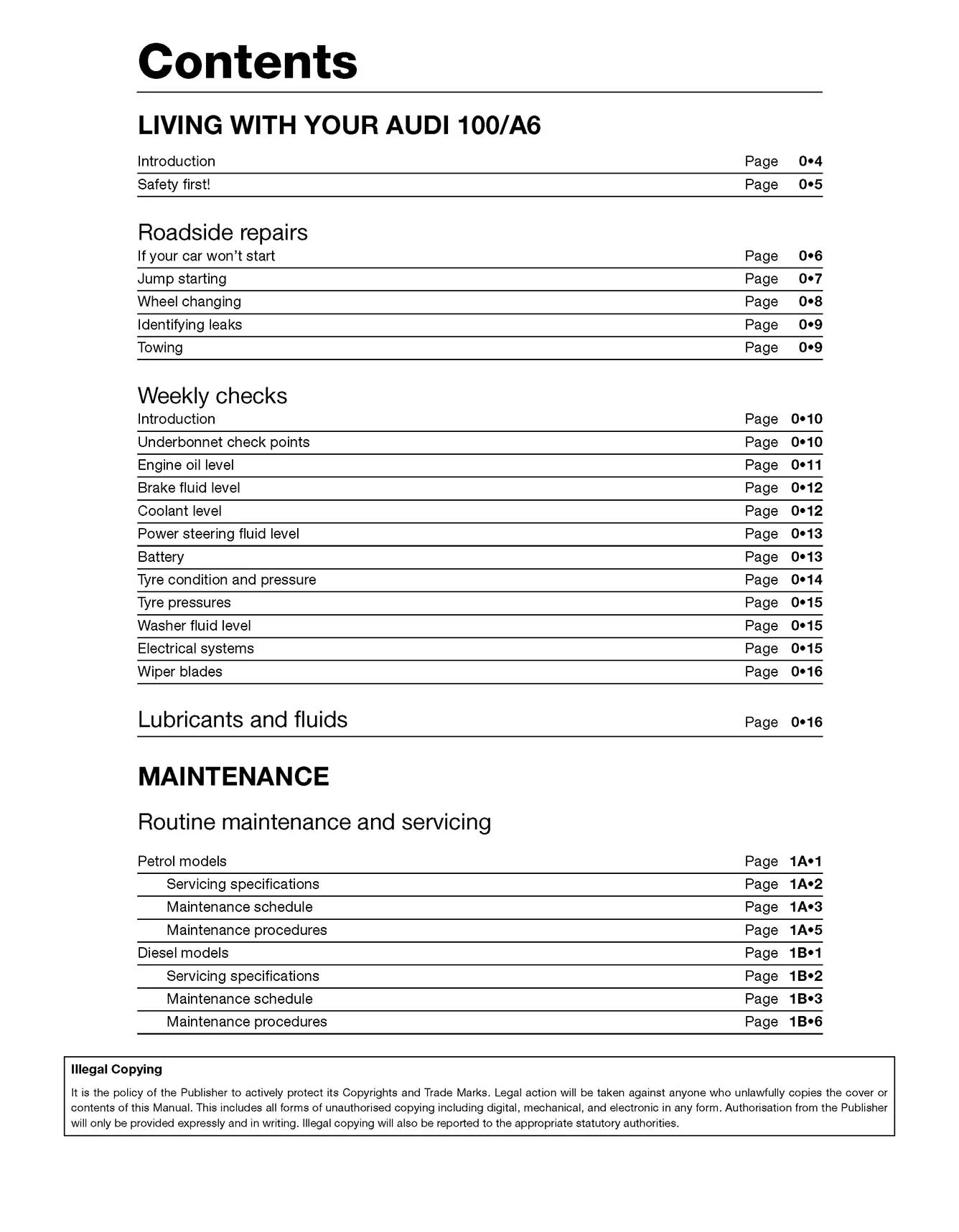 Audi 100 & A6 Petrol & Diesel (May 1991-May 1997) Haynes Repair Manual - Image 3