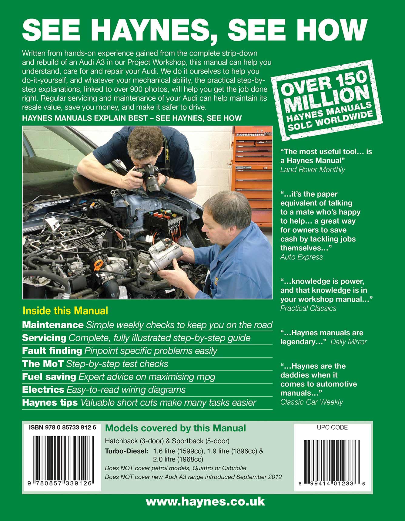 Audi A3 Diesel (Apr 2008-Sept 2012) Haynes Repair Manual - Image 3