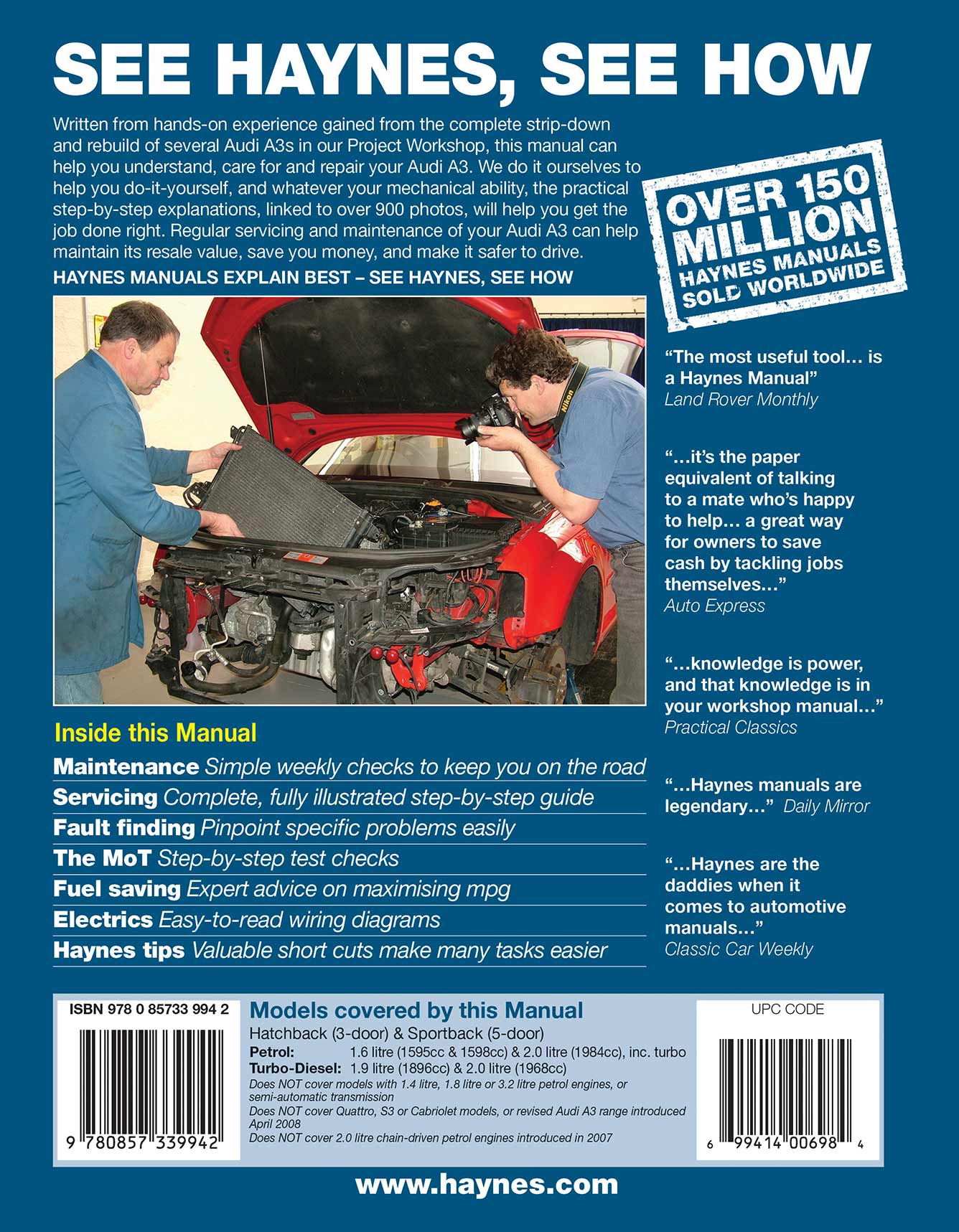 Audi A3 Petrol & Diesel (Jun 2003-Mar 2008) Haynes Repair Manual - Image 3