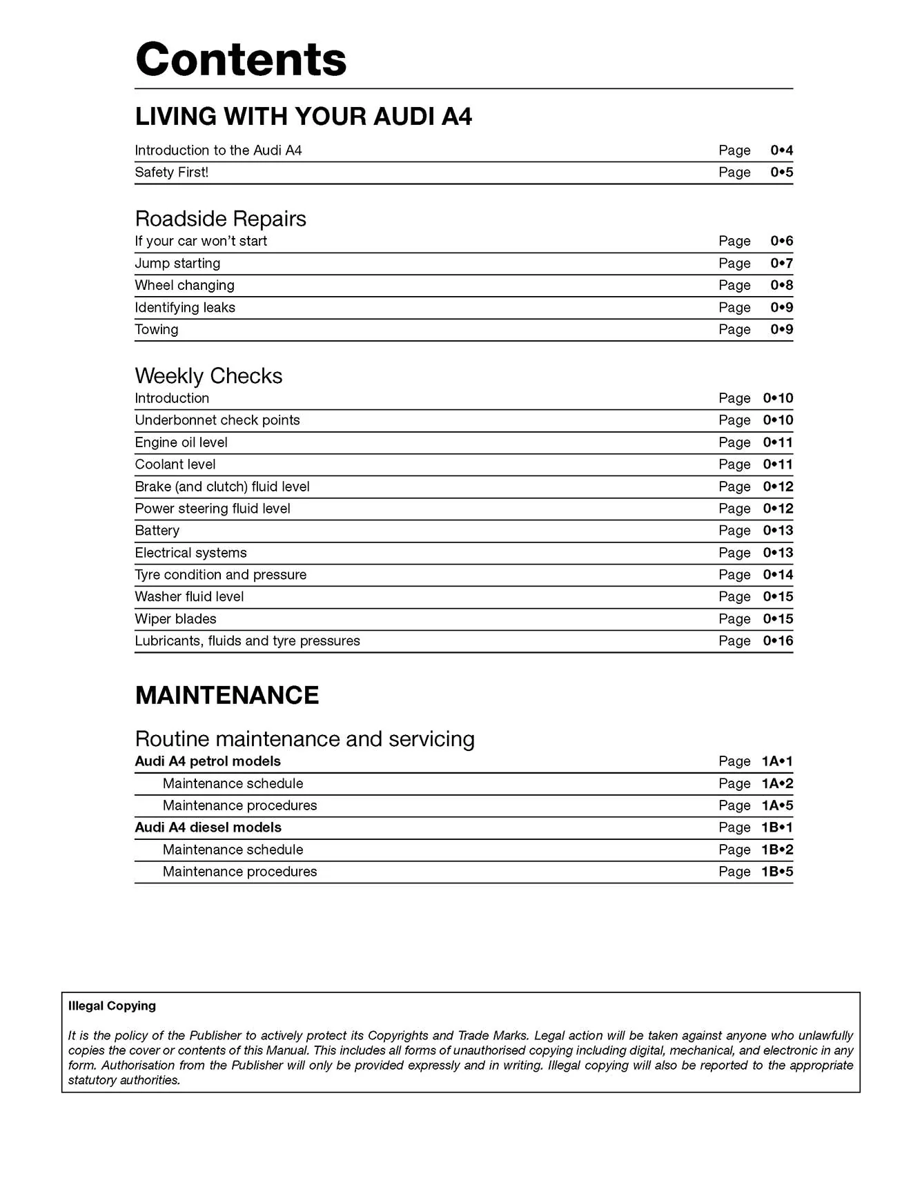 Audi A4 Petrol & Diesel (1995-2000) Haynes Repair Manual - Image 3