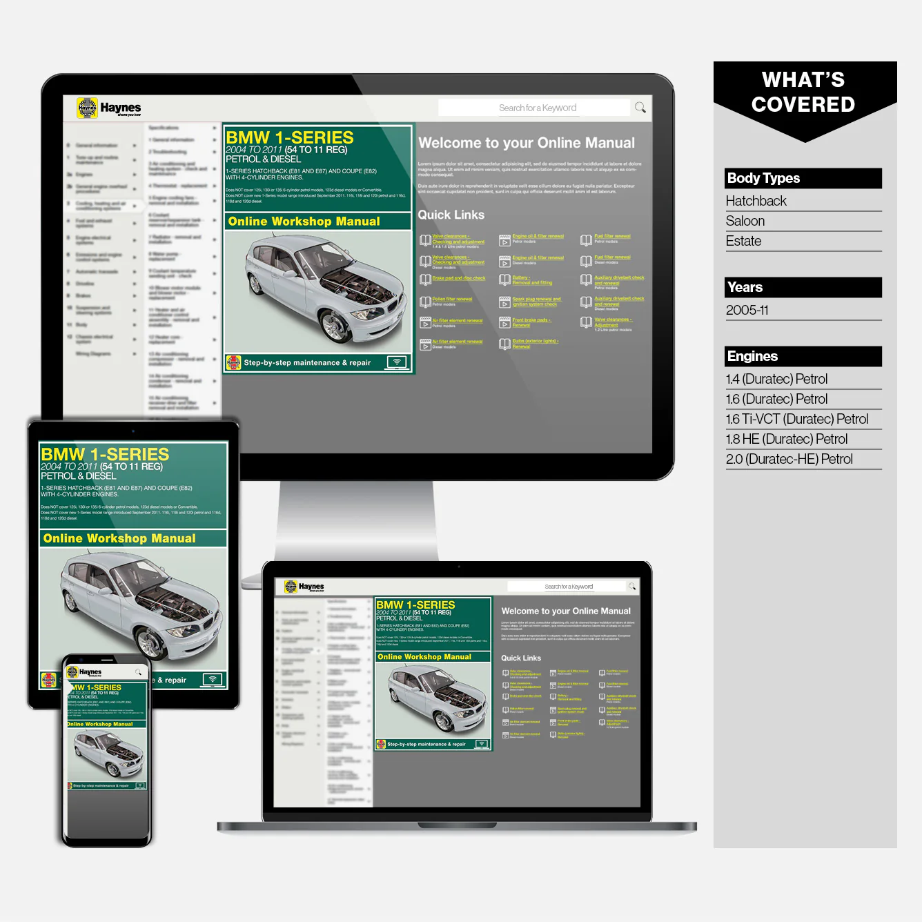 BMW 1-Series 4-cyl Petrol & Diesel (2004-Aug 2011) Haynes Repair Manual - Image 9