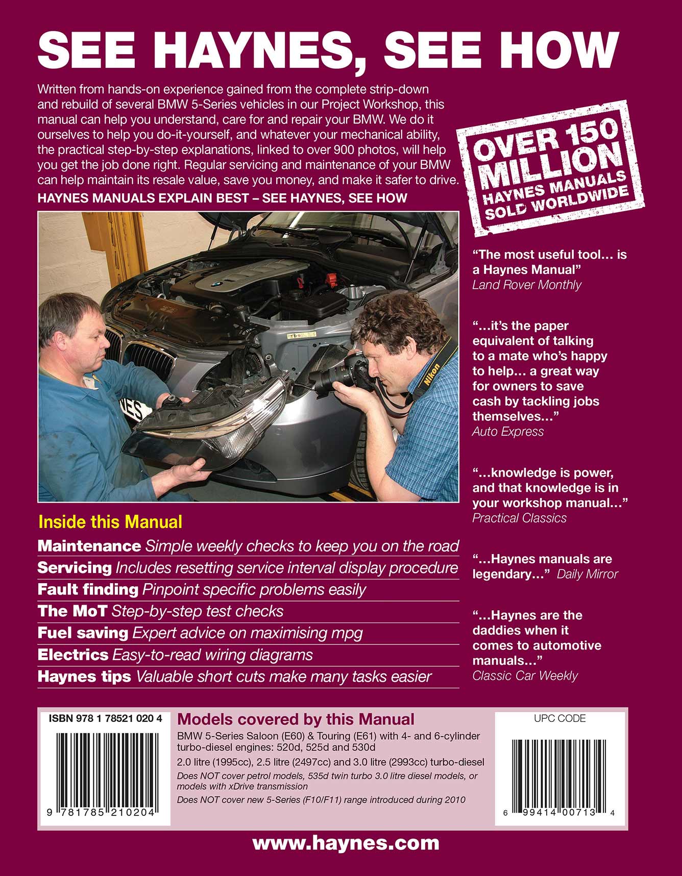 BMW 5 Series Diesel (Sept 2003-2010) Haynes Repair Manual - Image 3