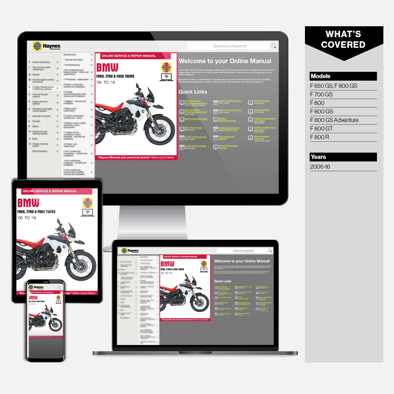BMW F650, F700 & F800 Twins (2006-2016) Haynes Repair Manual - Image 9