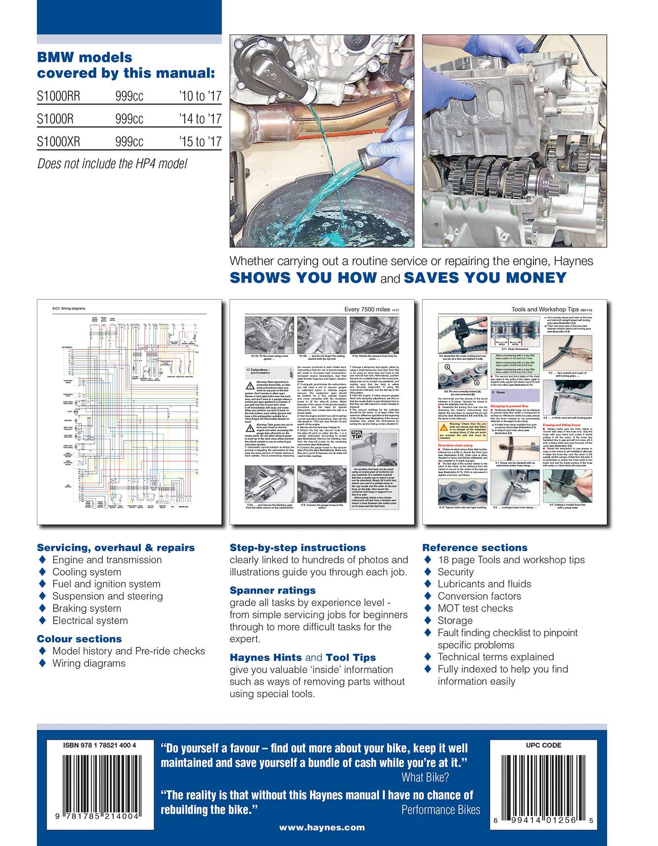 BMW S1000RR/R & XR (2010-2017) Haynes Repair Manual - Image 3