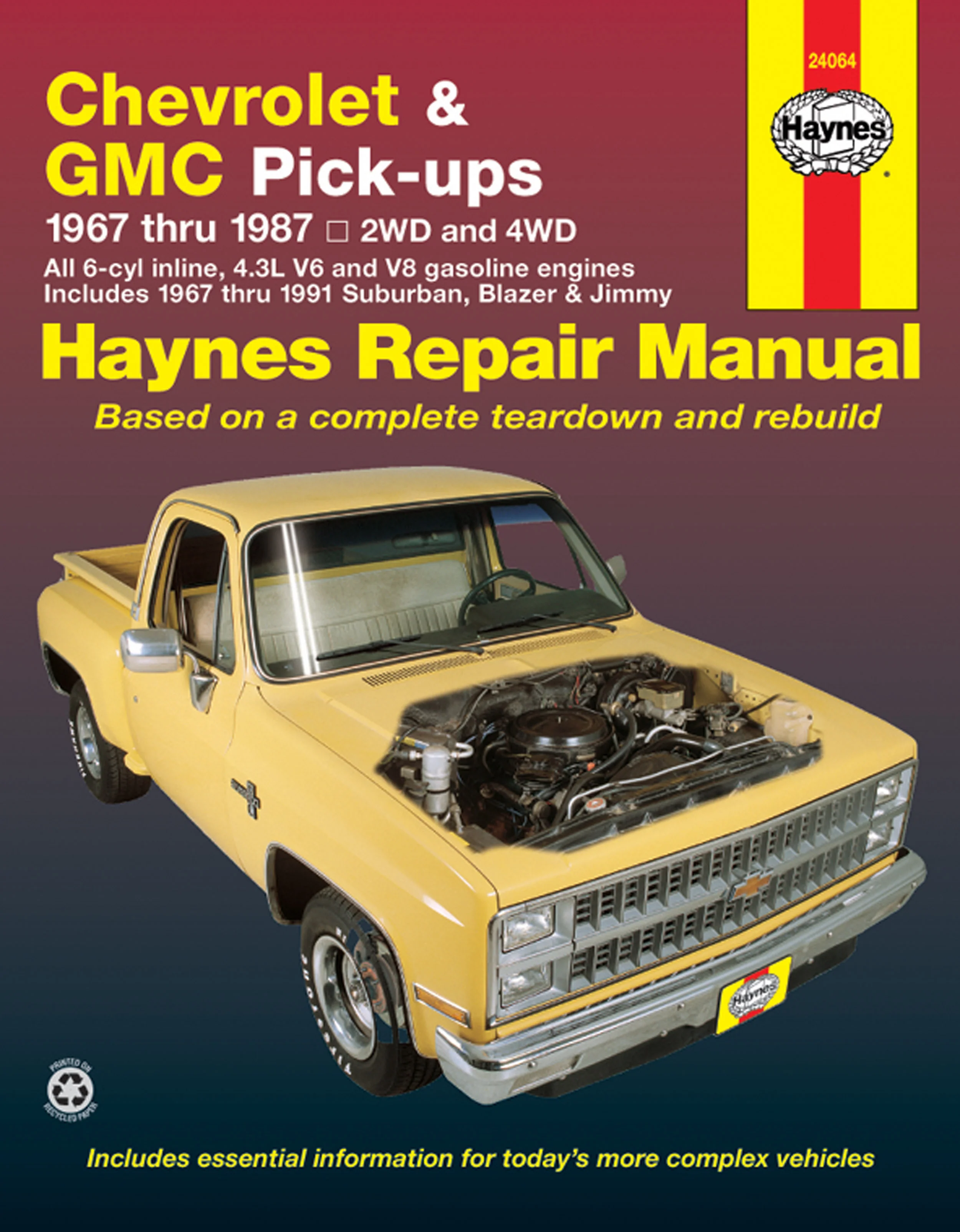 Chevrolet & GMC 4.3L V6 & V8 petrol pick-ups (1967-1987) & Suburban, Blazer & Jimmy (1967-1991) Haynes Repair Manual (USA)