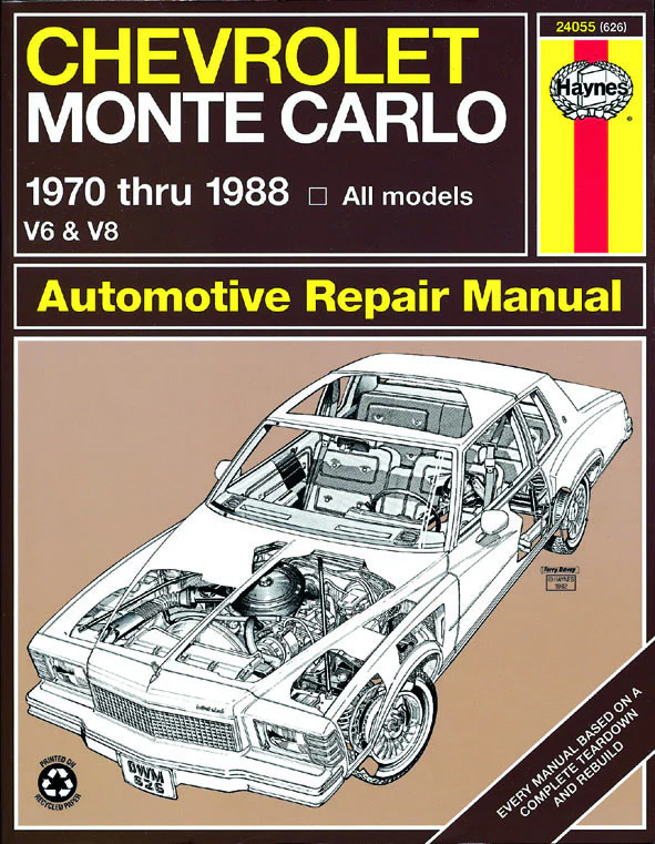 Chevrolet Monte Carlo (1970-1988) petrol Haynes Repair Manual (USA)