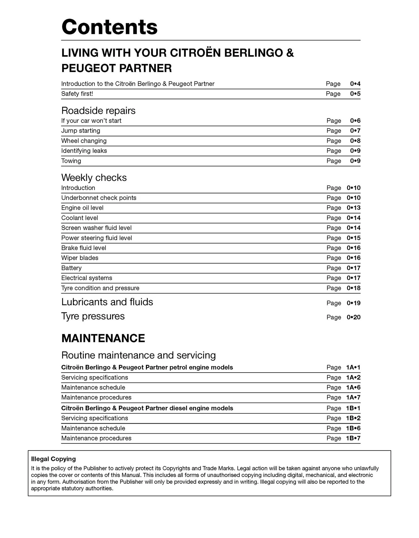 Citroen Berlingo & Peugeot Partner Petrol & Diesel (1996-2010) Haynes Repair Manual - Image 4