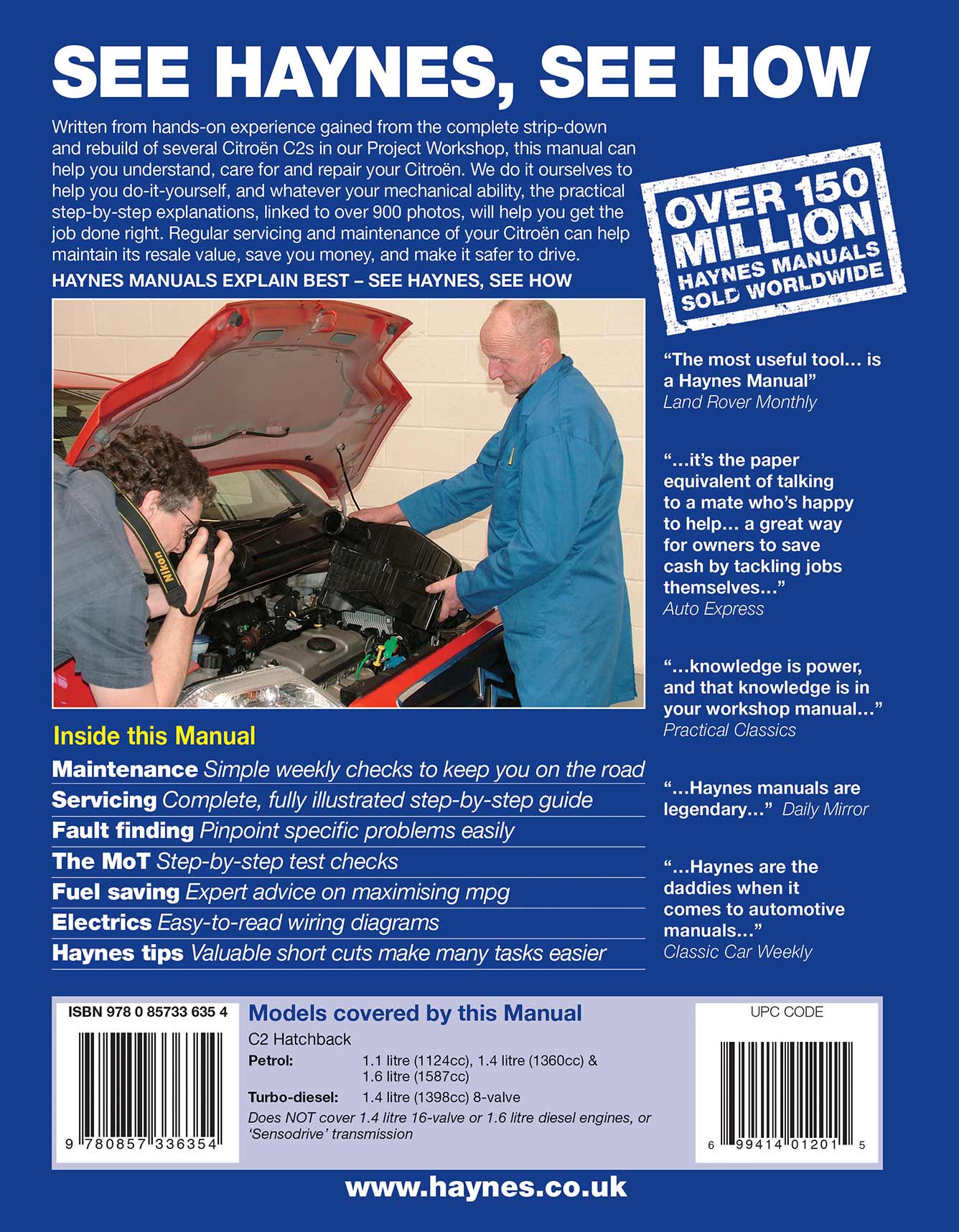 Citroen C2 Petrol & Diesel (2003-2010) Haynes Repair Manual - Image 3
