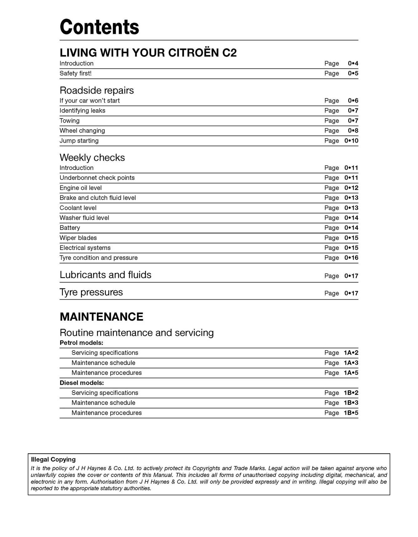 Citroen C2 Petrol & Diesel (2003-2010) Haynes Repair Manual - Image 4