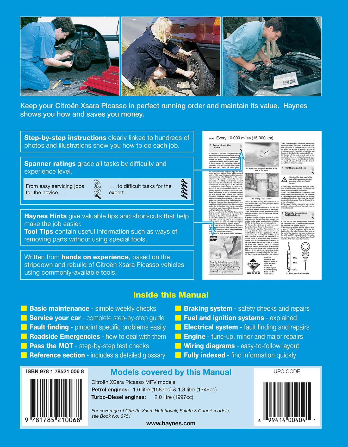 Citroen Xsara Picasso Petrol & Diesel (2000-2002) Haynes Repair Manual - Image 3