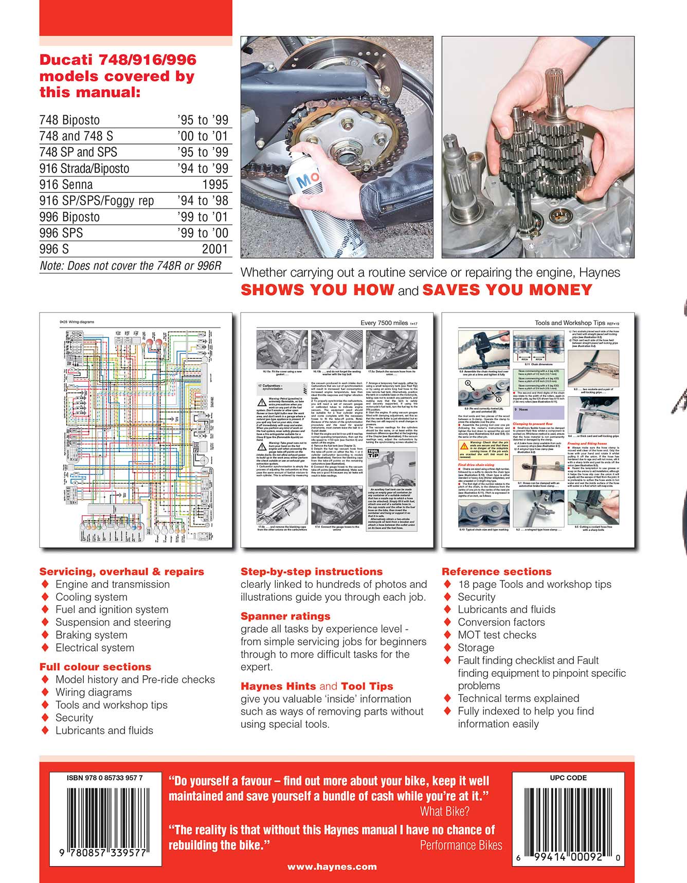 Ducati 748, 916 & 996 4-valve V-Twins (1994-2001) Haynes Repair Manual - Image 2
