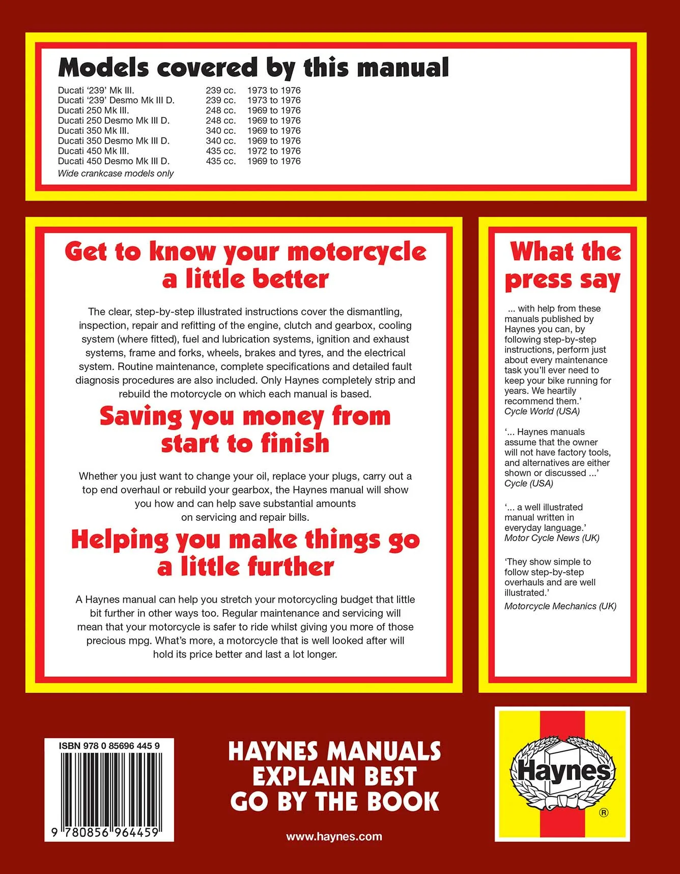 Ducati MK III & Desmo Singles (1969-1976) Haynes Repair Manual - Image 2