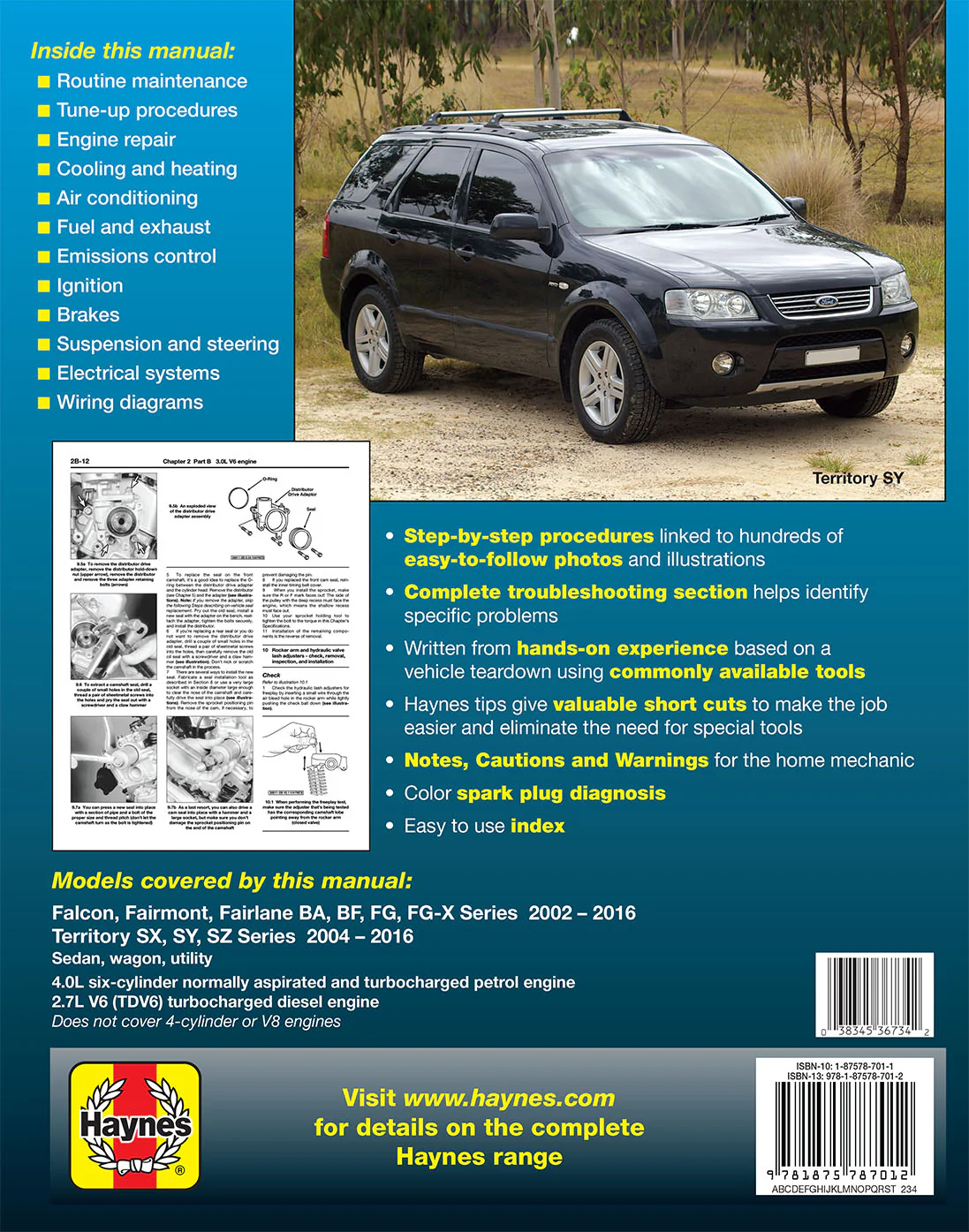 Ford Falcon (02-14) and Territory (04-11) Haynes Repair Manual (AUS) - Image 2