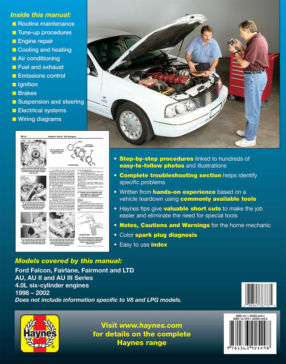 Ford Falcon (98-02), Fairlane (98-02) & LTD (98-02) Haynes Repair Manual (AUS) - Image 2