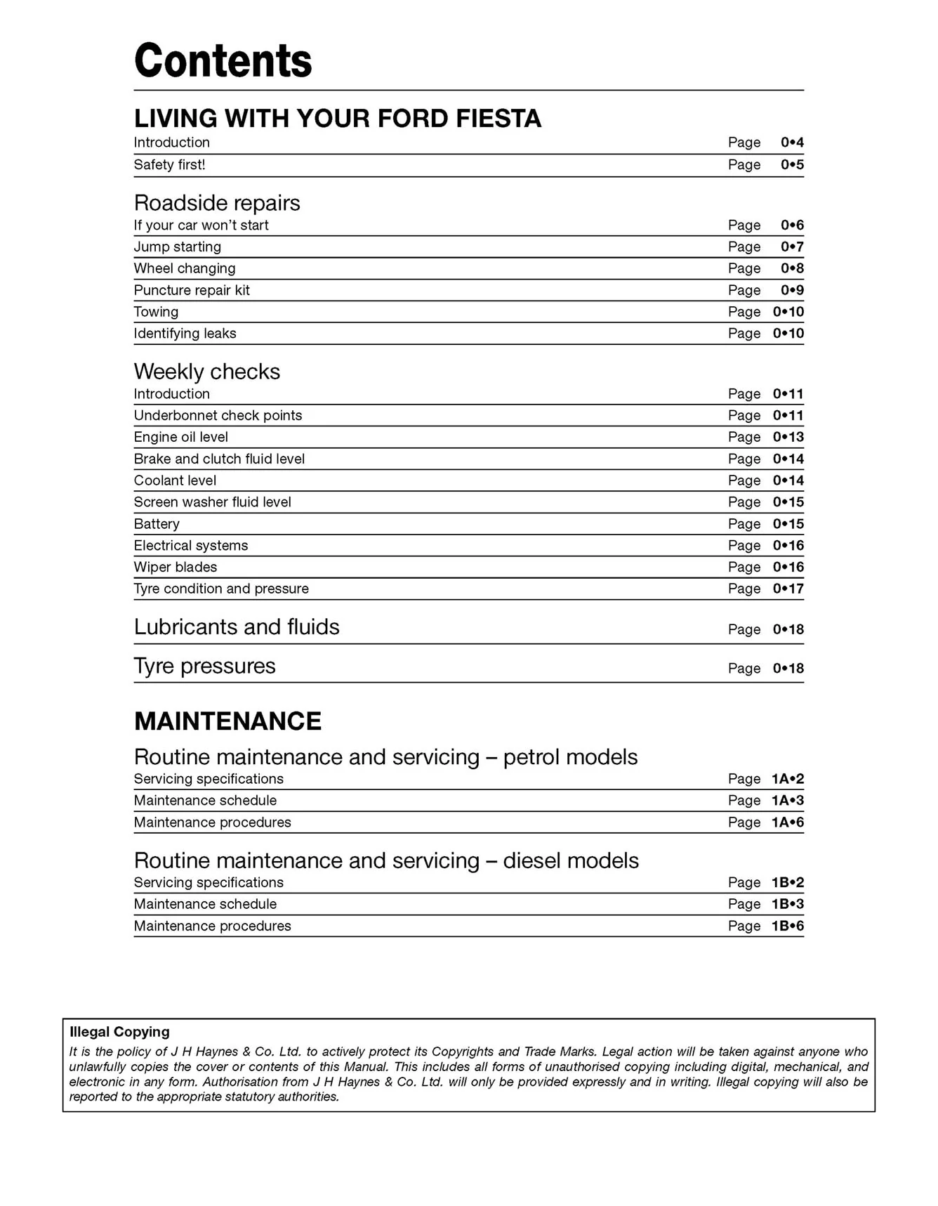 Ford Fiesta Petrol & Diesel (2013-2017) 62 to 17 Haynes Repair Manual - Image 4