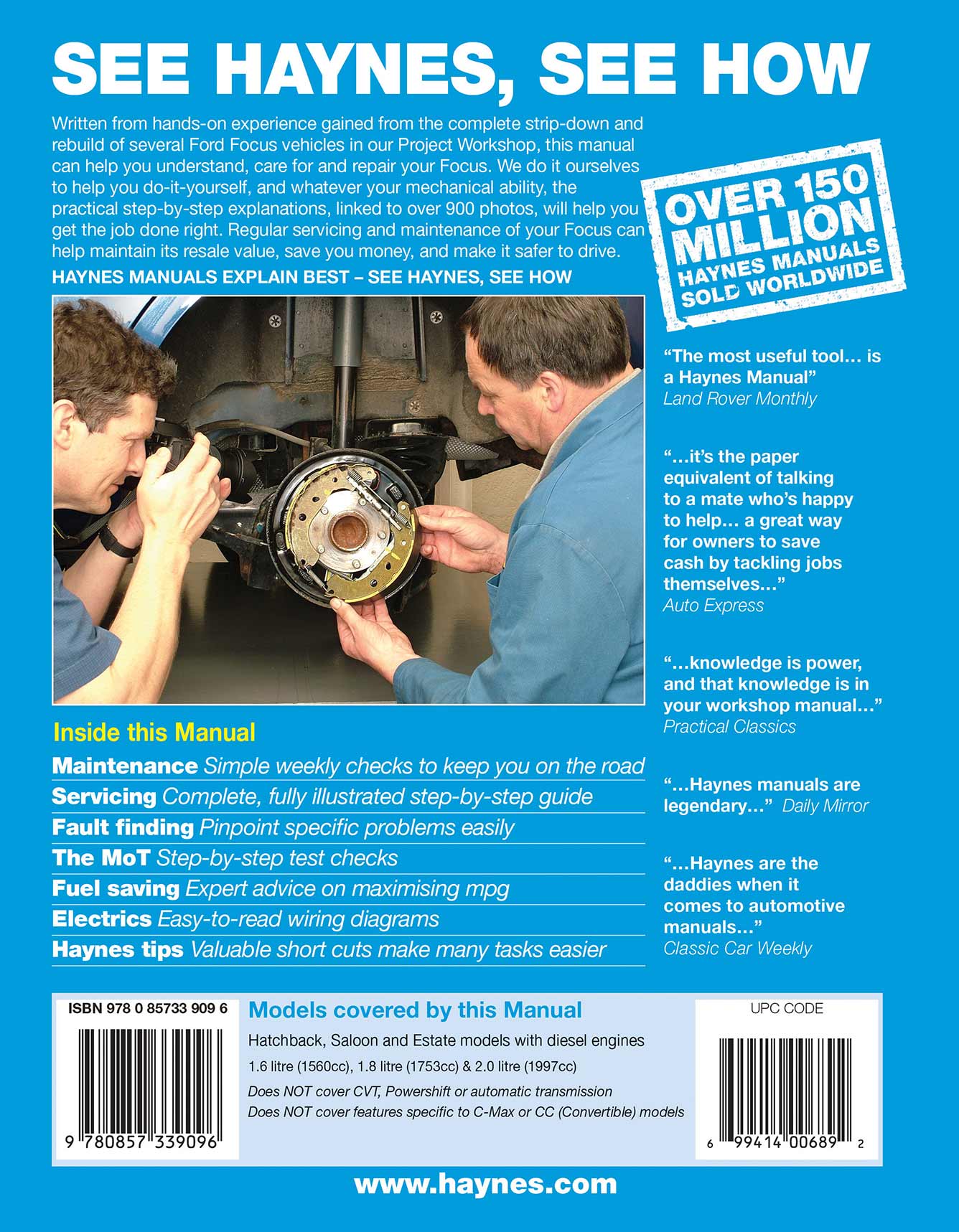 Ford Focus Diesel (2005-2011) 54 to 61 Haynes Repair Manual - Image 3