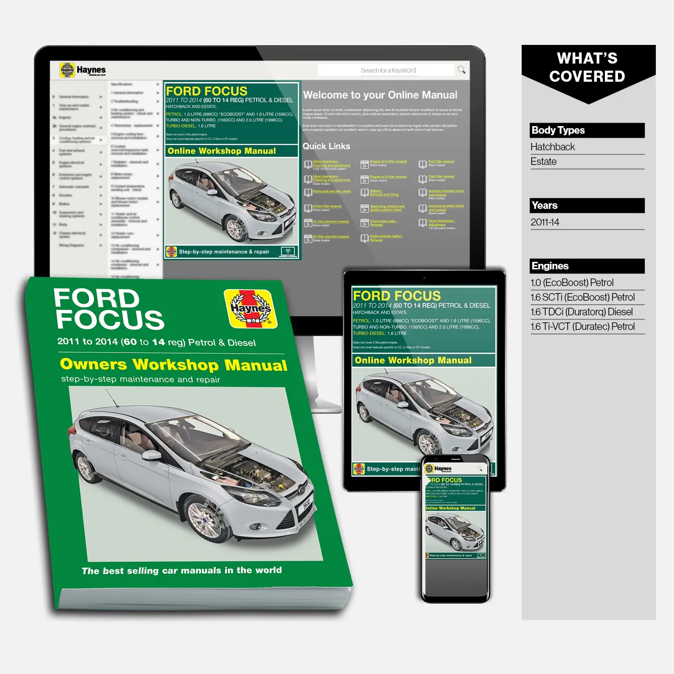 Ford Focus Petrol & Diesel (2011-2014) Haynes Repair Manual