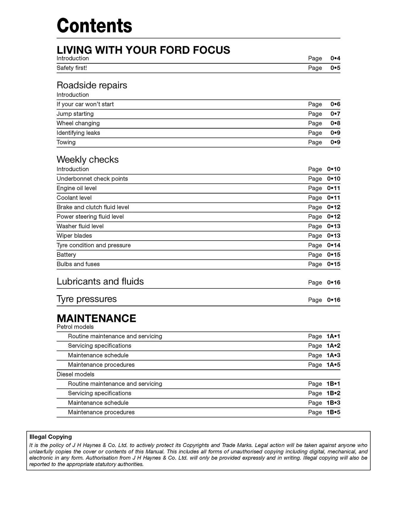 Ford Focus Petrol & Diesel (2011-2014) Haynes Repair Manual - Image 4