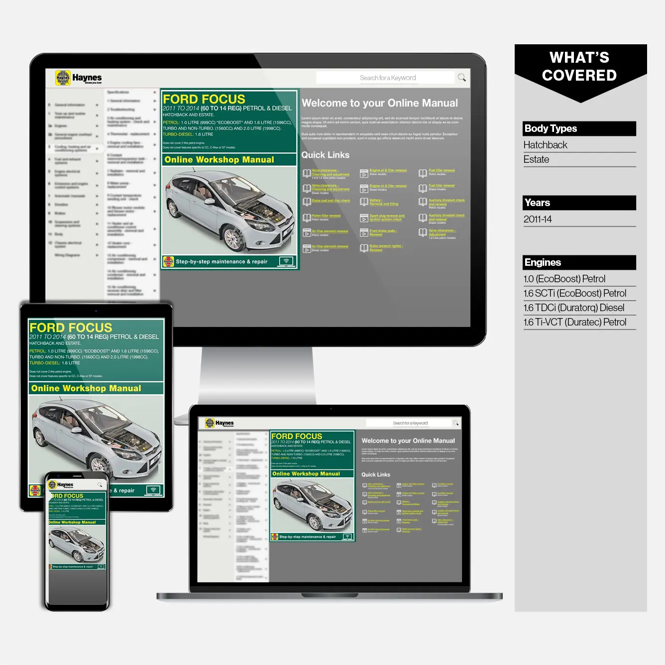 Ford Focus Petrol & Diesel (2011-2014) Haynes Repair Manual - Image 9