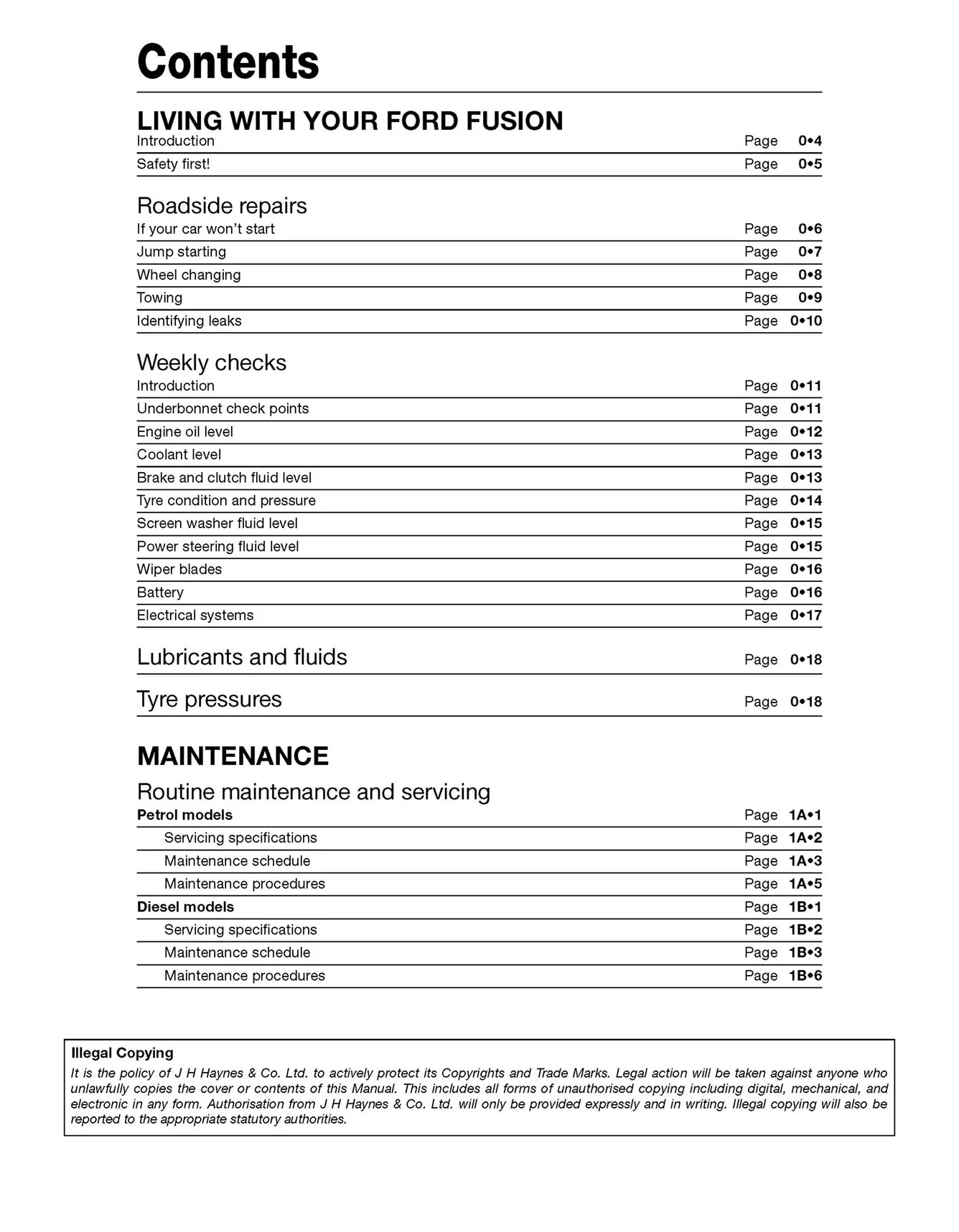 Ford Fusion Petrol & Diesel (2002-2012) Haynes Repair Manual - Image 4