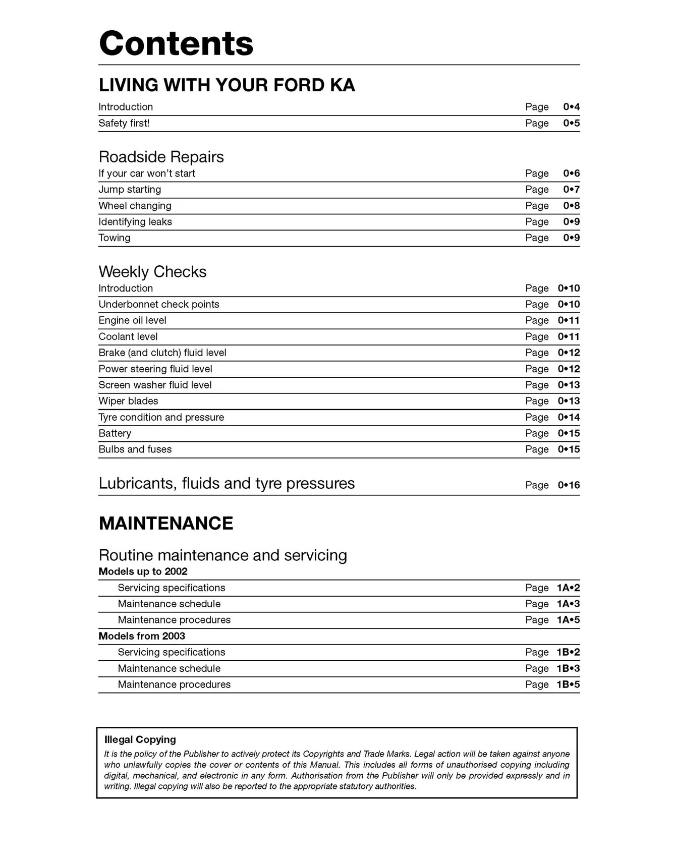 Ford Ka (1996-2008) Haynes Repair Manual - Image 3