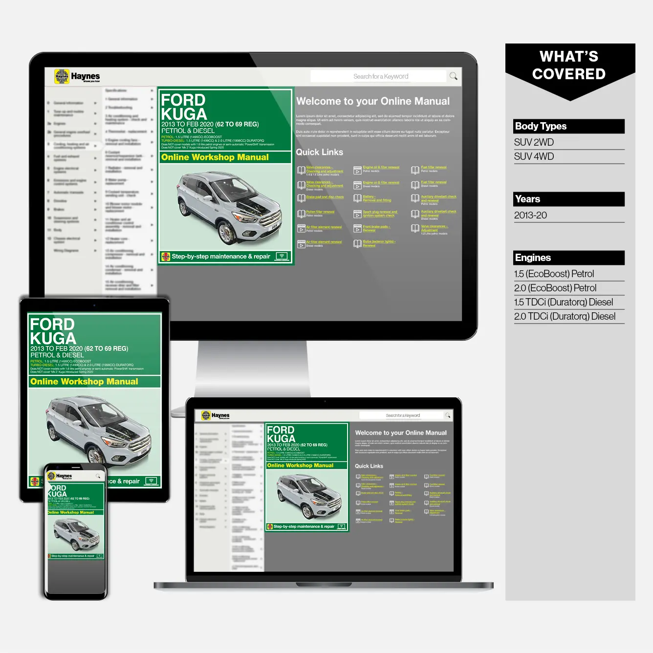 Ford Kuga 2013-Feb 2020 (62 to 69) Haynes Repair Manual - Image 9