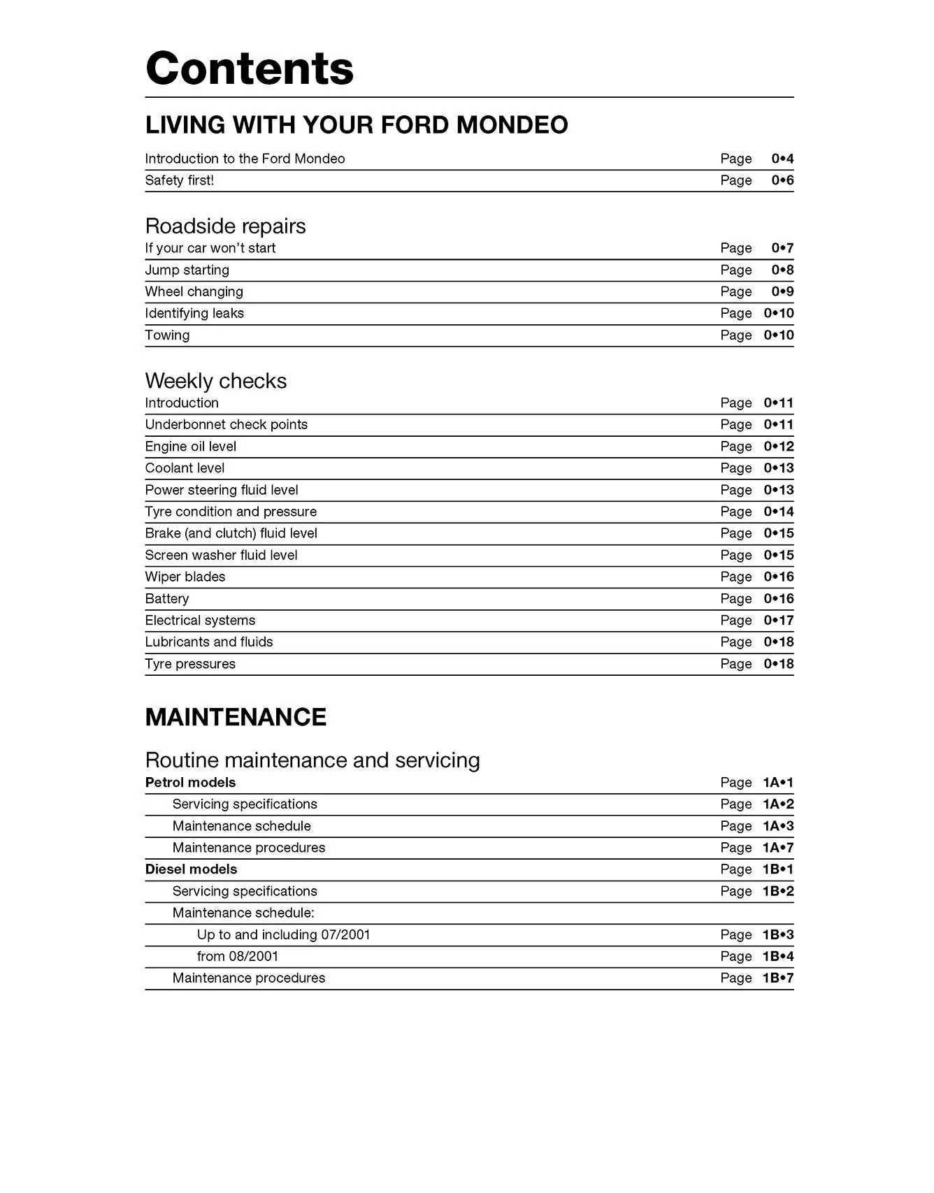 Ford Mondeo Petrol & Diesel (Oct 2000-Jul 2003) Haynes Repair Manual - Image 4