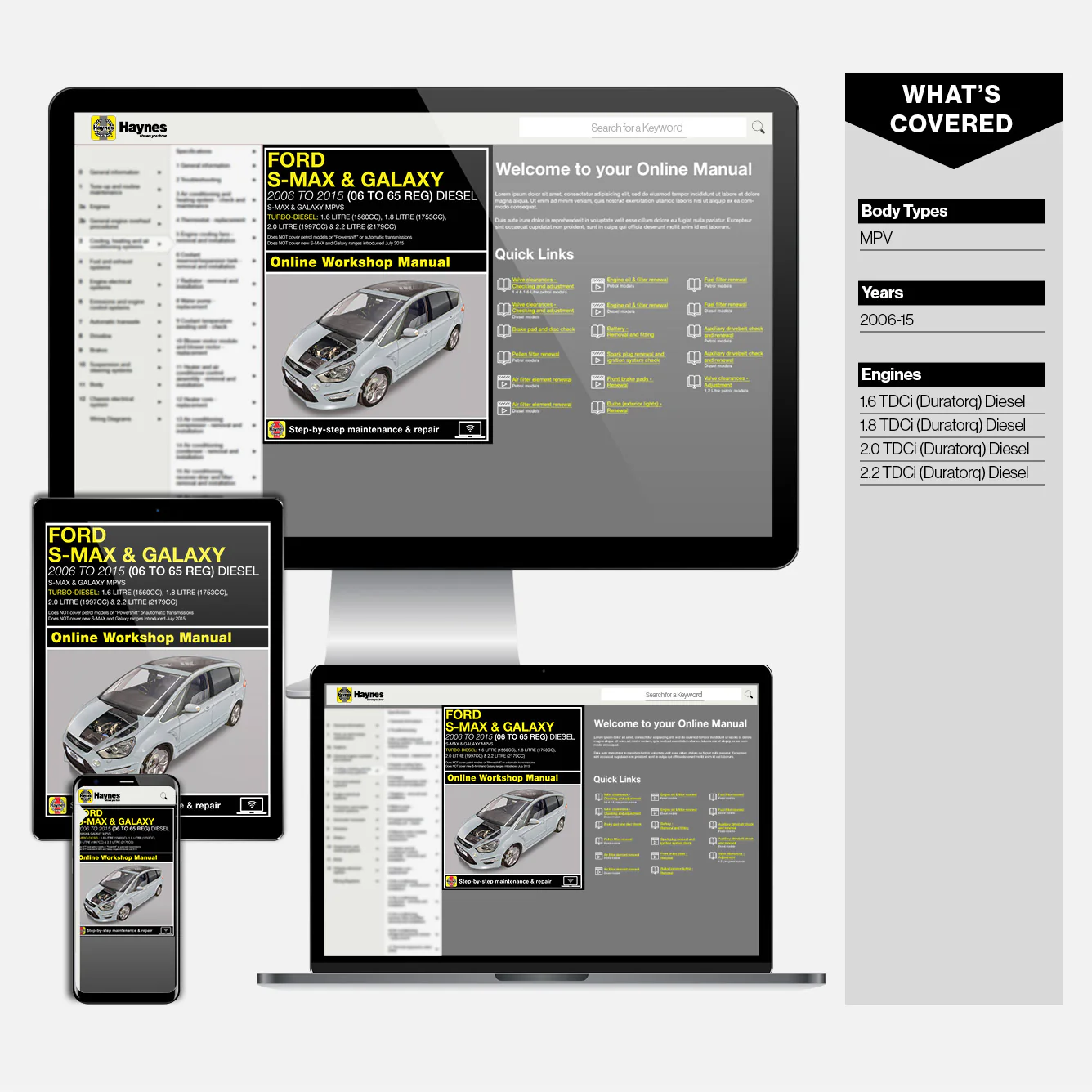 Ford S-MAX & Galaxy Diesel (Mar 2006-July 2015) Haynes Repair Manual - Image 9