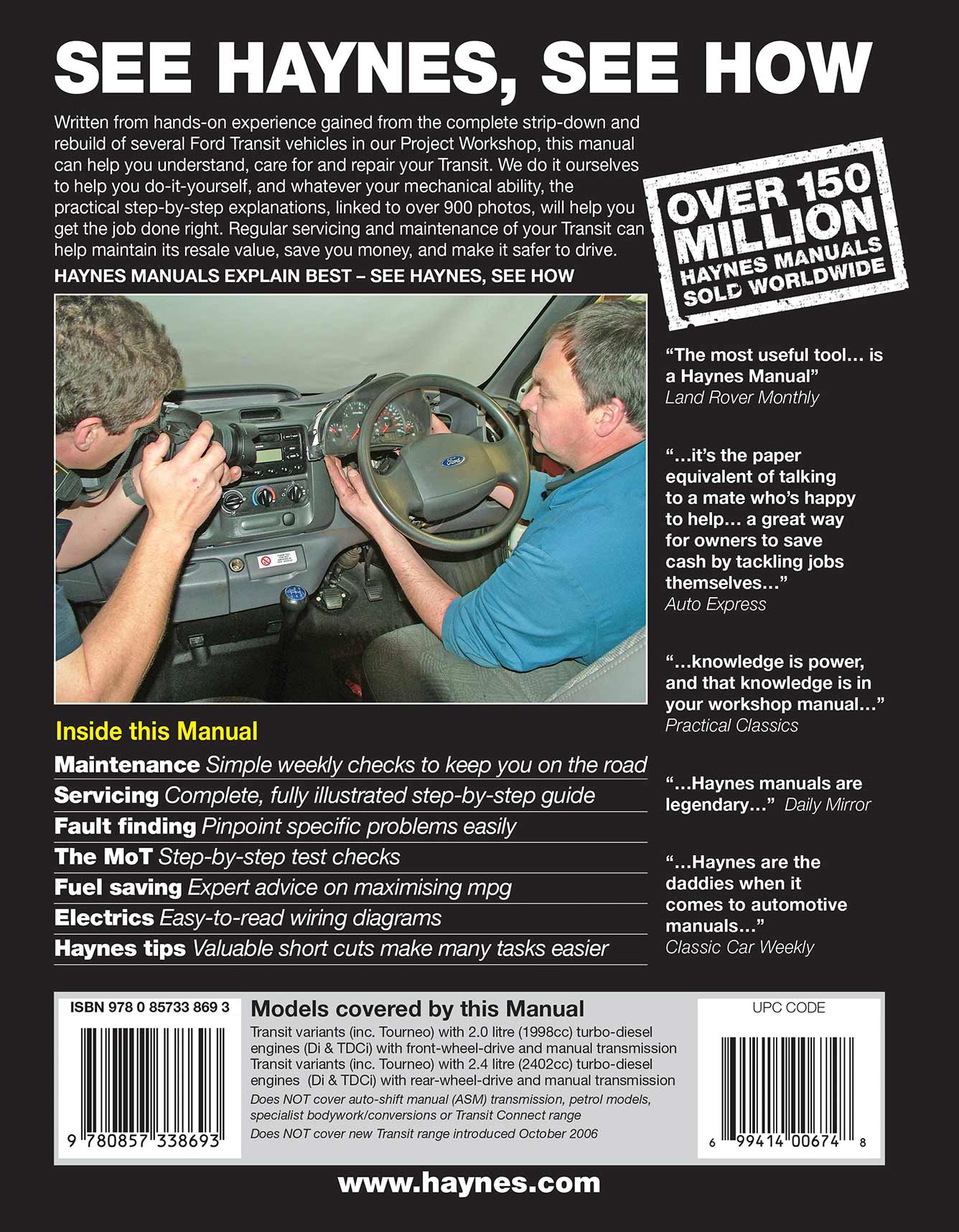 Ford Transit Diesel (Oct 2000-Oct 2006) Haynes Repair Manual - Image 3
