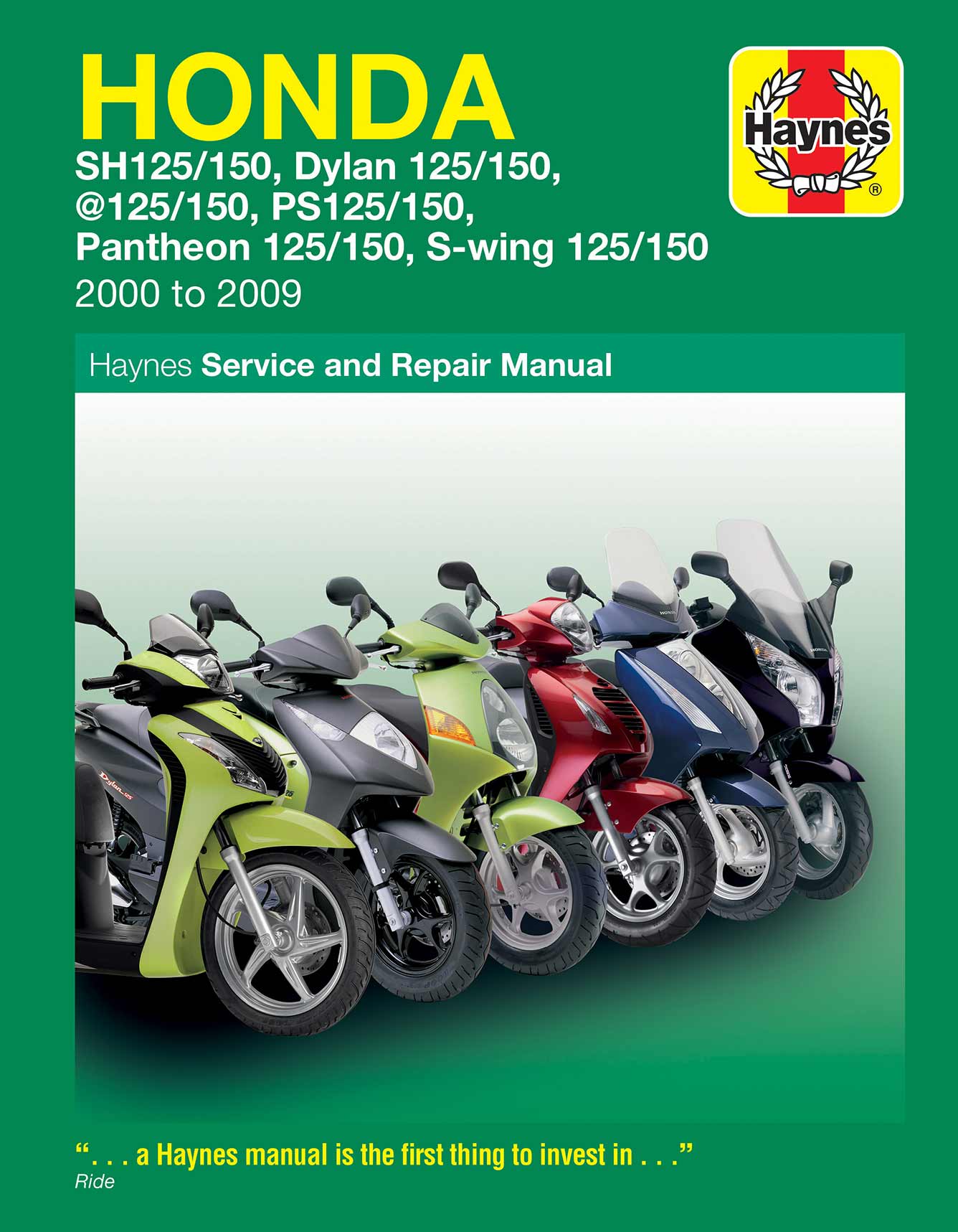 Honda 125 Scooters (SH, SES, NES, PES & FES 125) (2000-2009) Haynes Repair Manual