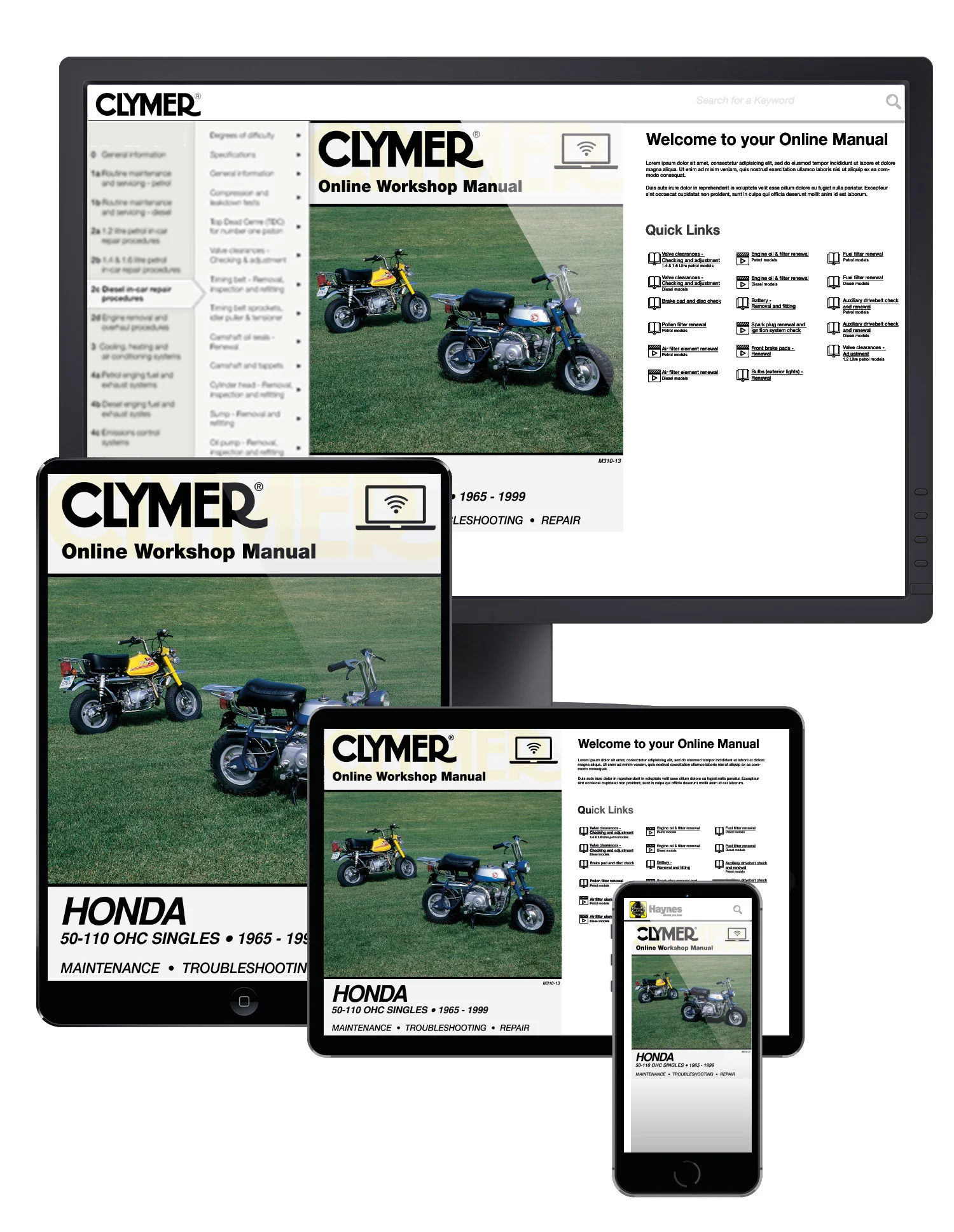 Honda 50-110cc, OHC Singles Motorcycle (1965-1999) Service Repair Manual - Image 2