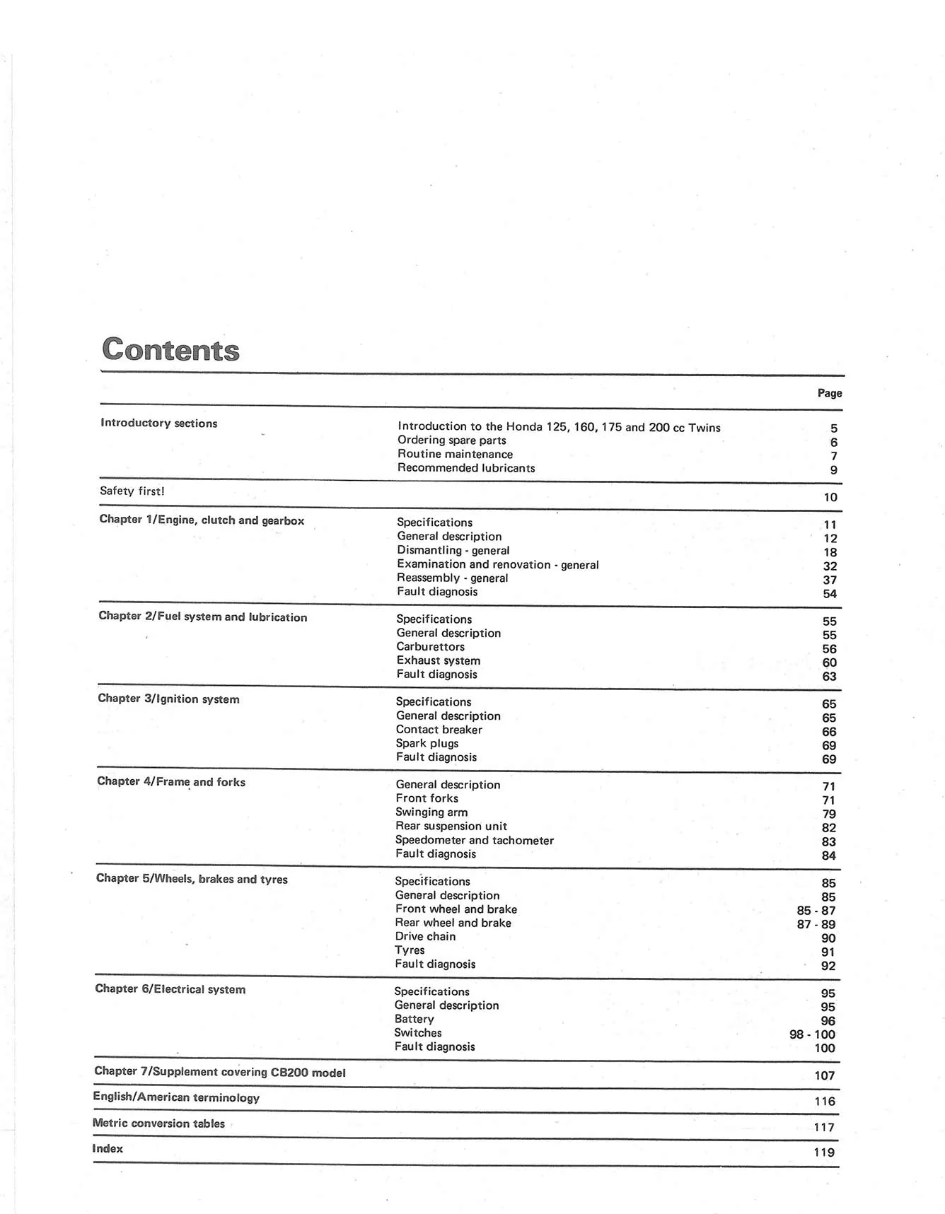 Honda CB125,160,175 200 & Twins 1964-1978 Haynes Repair Manual - Image 3