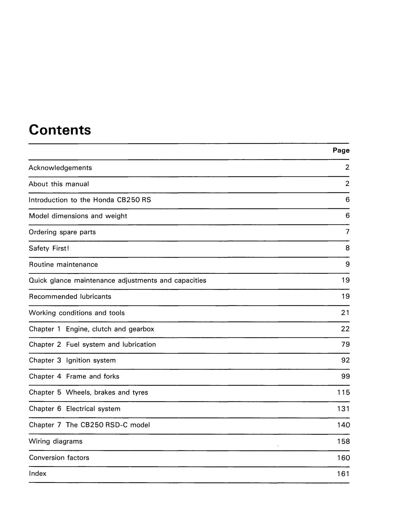 Honda CB250RS Singles Haynes (1980-1984) Repair Manual - Image 3