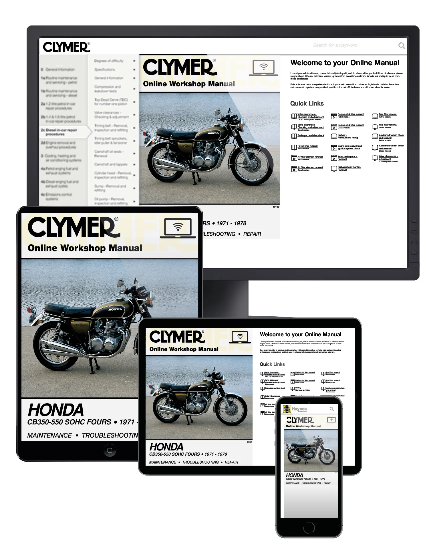Honda CB350-550CC Sonic Fours Motorcycle, 1971-1978 Service Repair Manual - Image 2