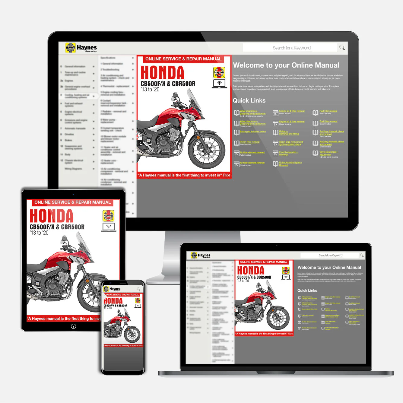 Honda CB500F/X & CBR500R (2013-2020) Haynes Repair Manual - Image 9