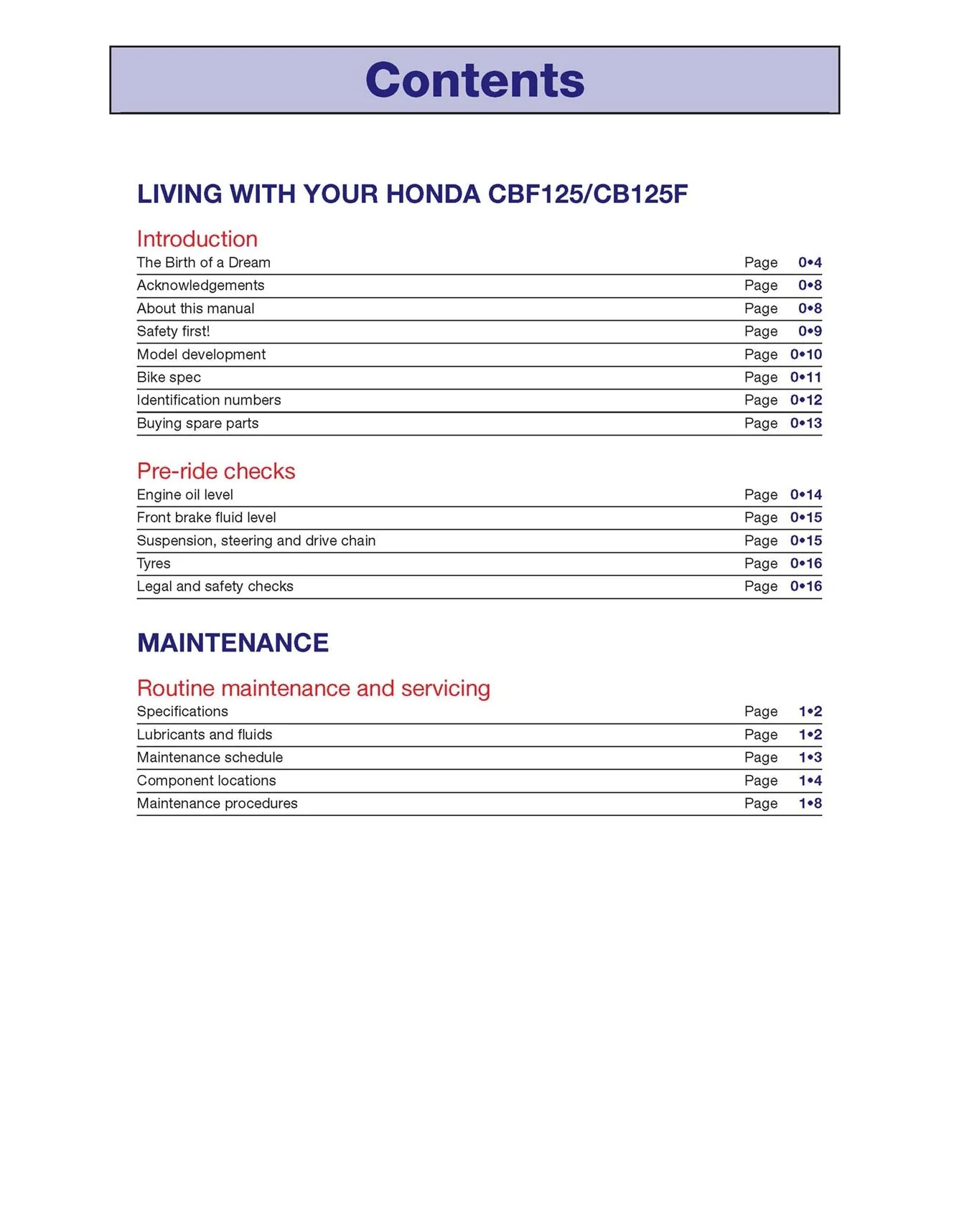 Honda CBF125 (2009-2017) Haynes Repair Manual - Image 4