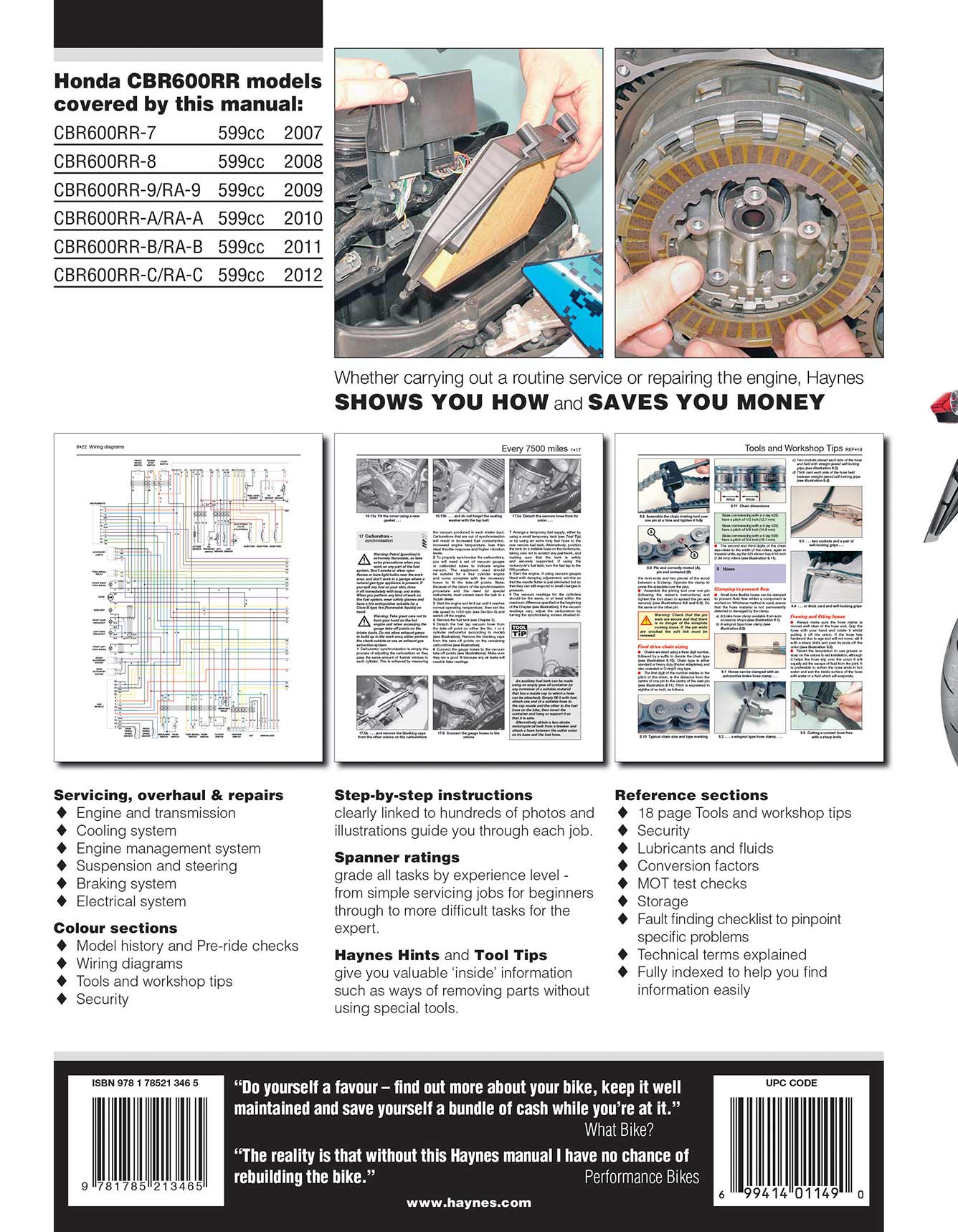 Honda CBR600RR (2007-2012) Haynes Repair Manual - Image 3