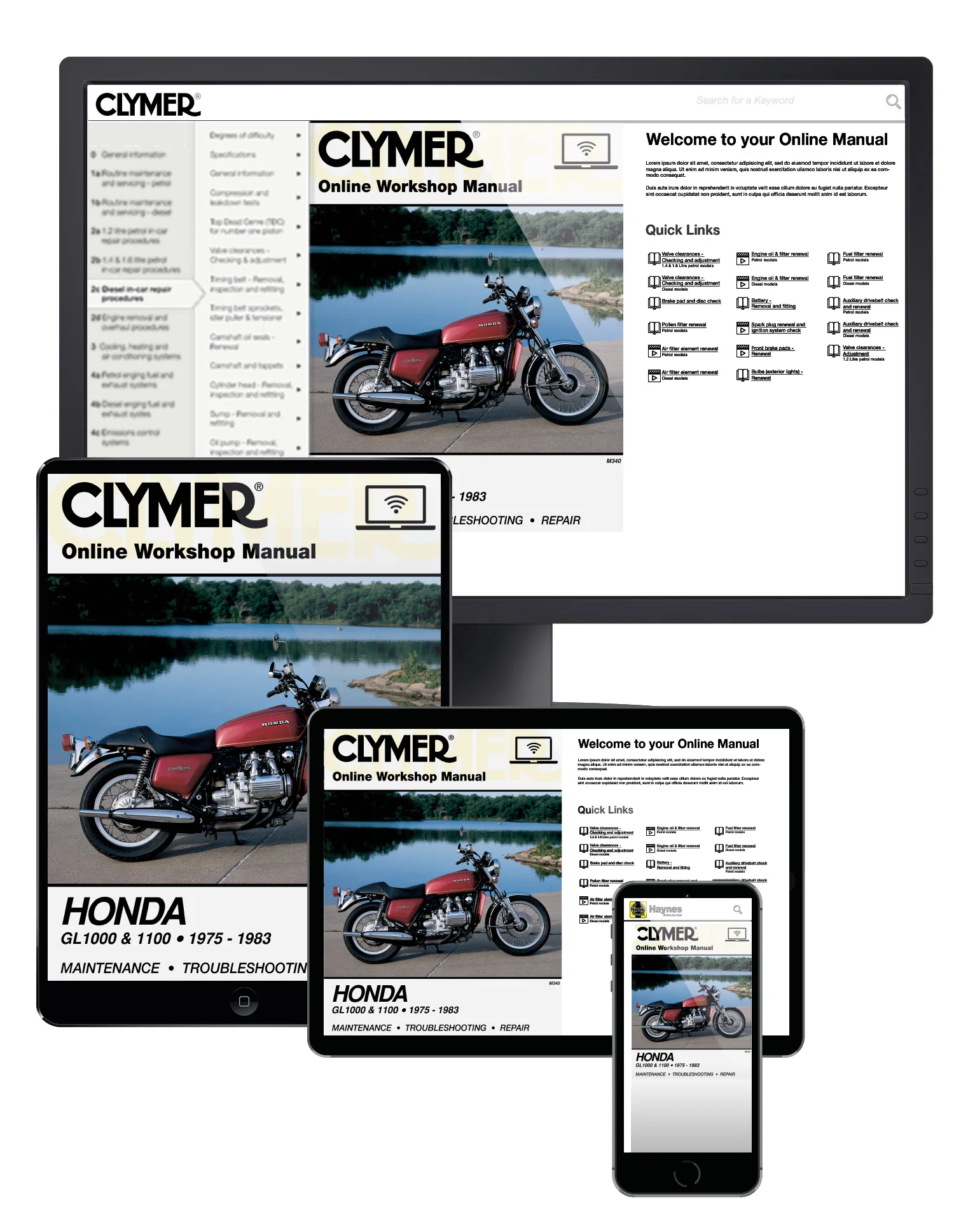 Honda GL1000 & 1100 Motorcycle, 1975-1983 Service Repair Manual - Image 2