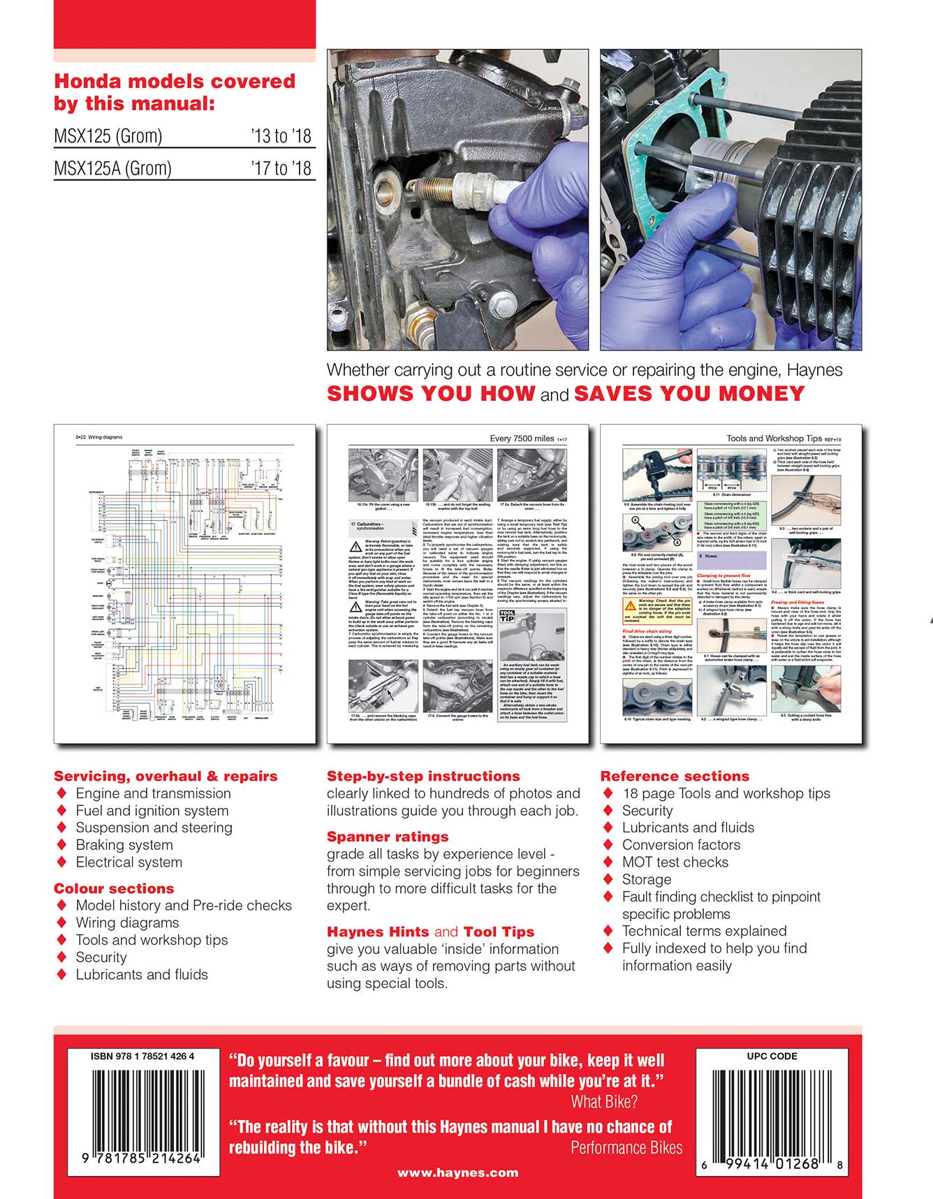 Honda MSX125 (Grom) (2013-2018) Haynes Repair Manual - Image 3