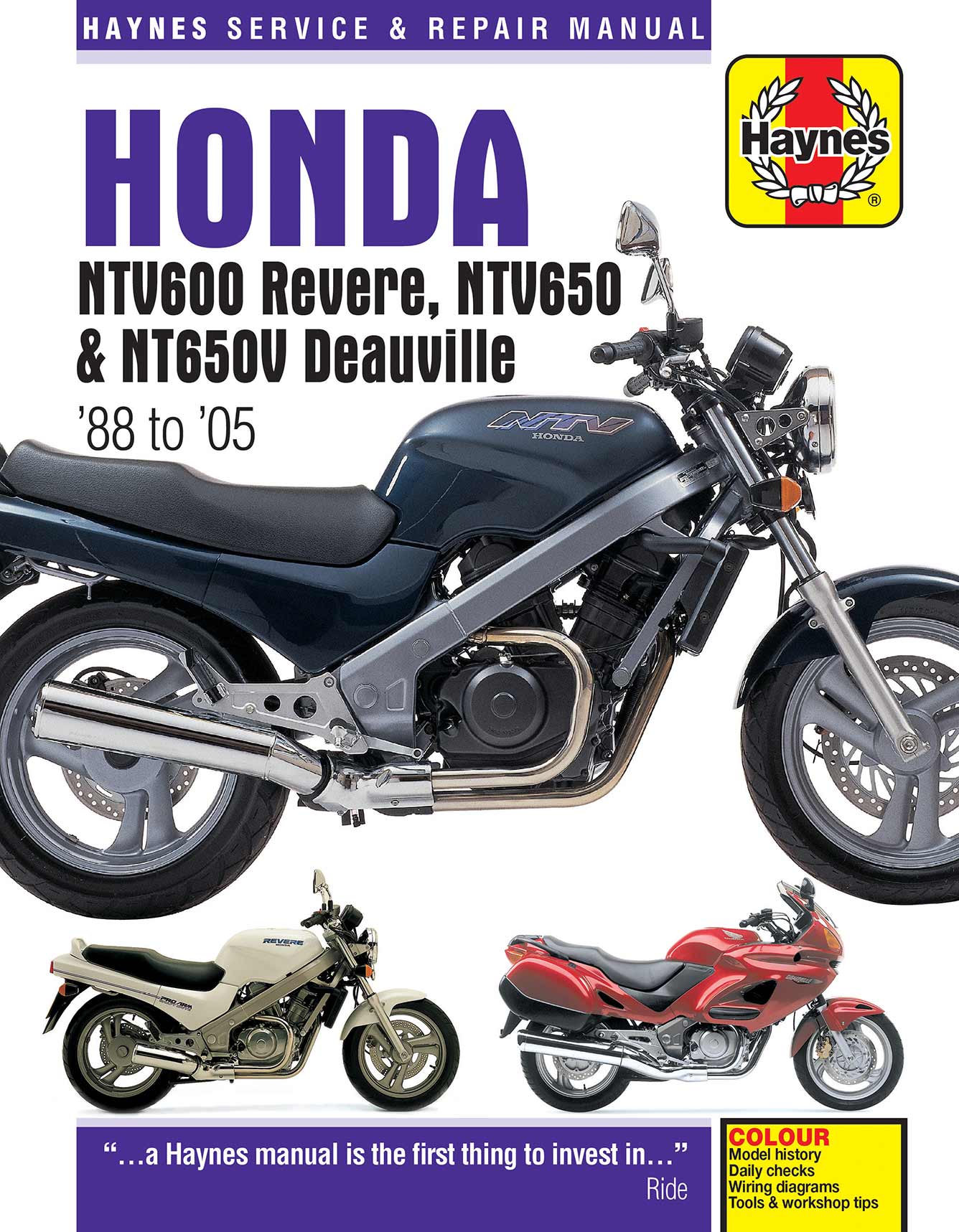 Honda NTV600 Revere, NTV650 & NT650V Deauville (1988-2005) Haynes Repair Manual
