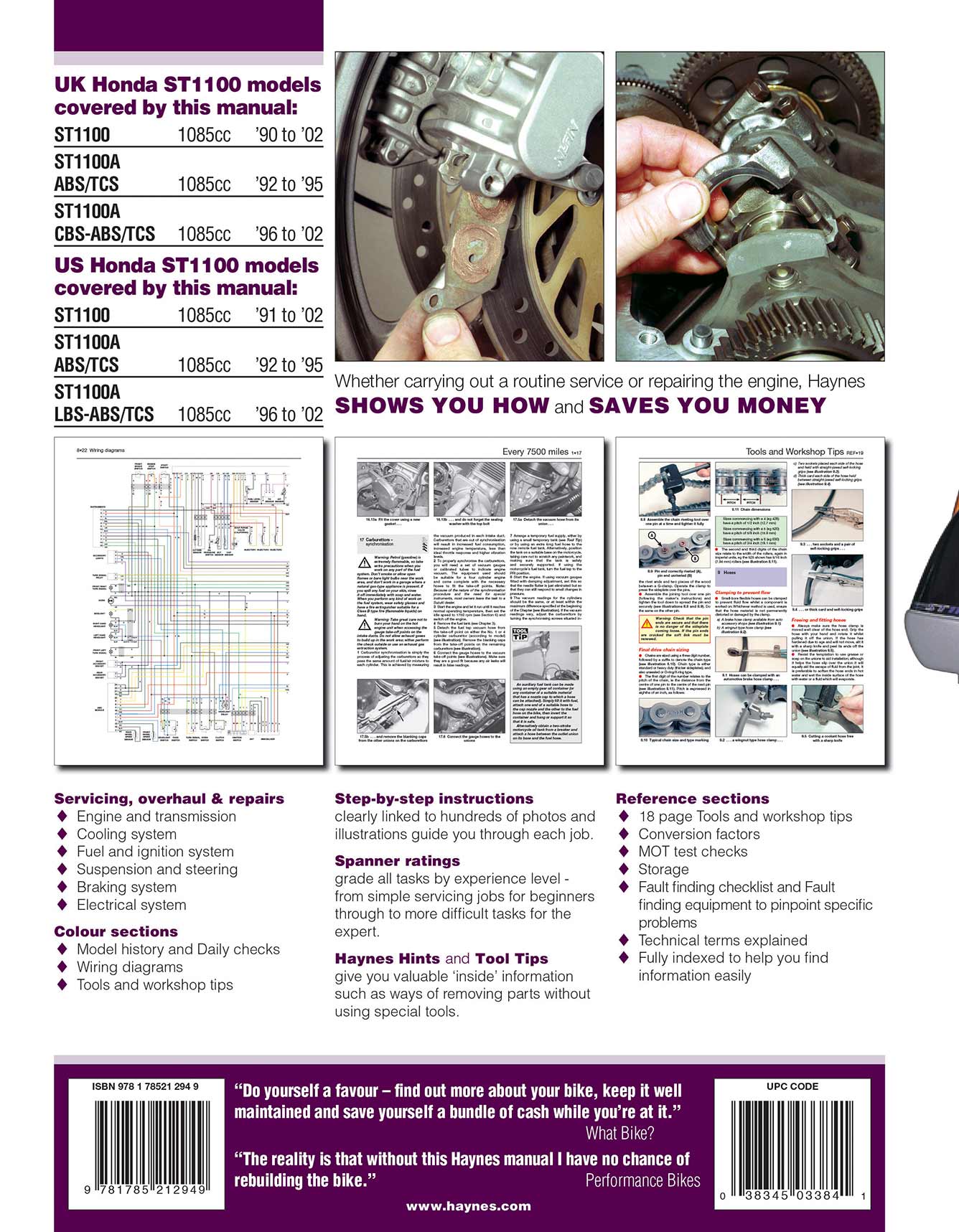 Honda ST1100 Pan European V-Fours (1990-2002) Haynes Repair Manual - Image 2