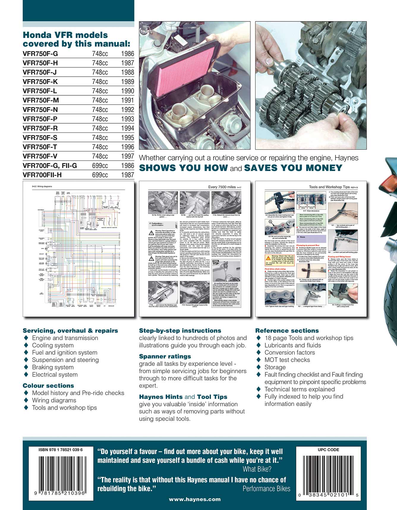 Honda VFR750 & 700 V-Fours (1986-1997) Haynes Repair Manual - Image 2