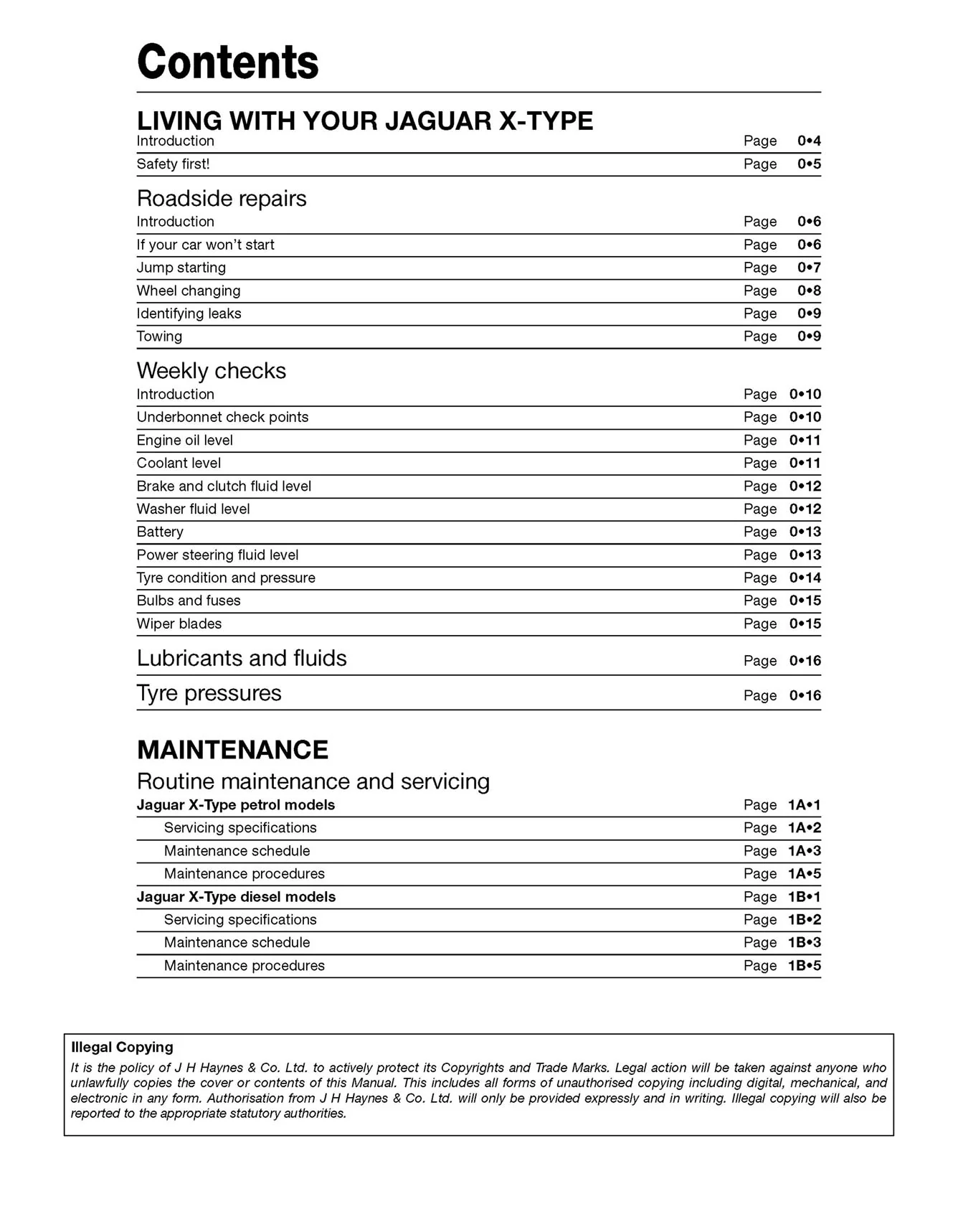 Jaguar X Type Petrol & Diesel (2001-2011) Haynes Repair Manual - Image 4