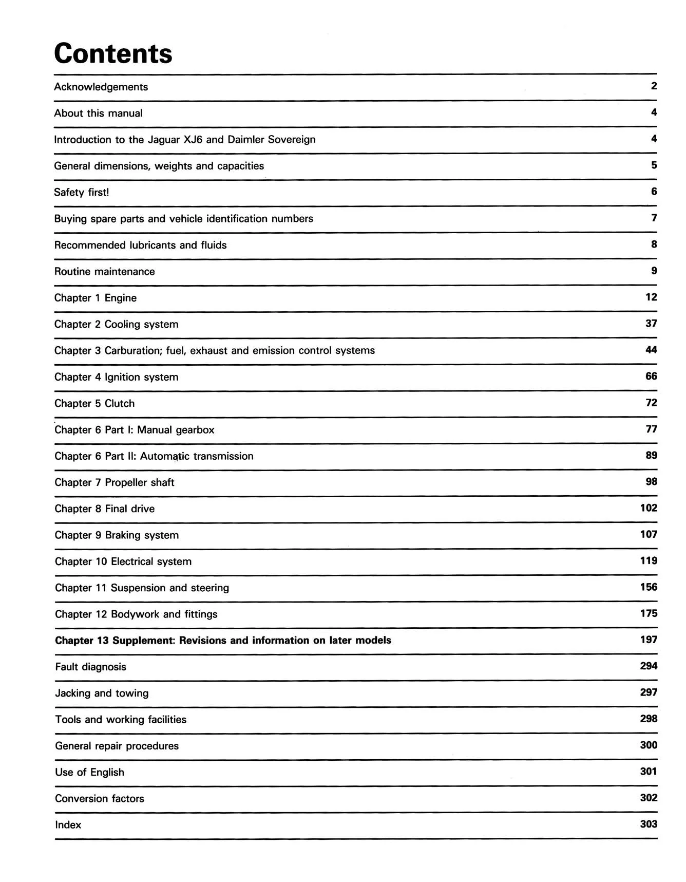 Jaguar XJ6, XJ & Sovereign; Daimler Sovereign (1968-Oct 1986) Haynes Repair Manual - Image 3