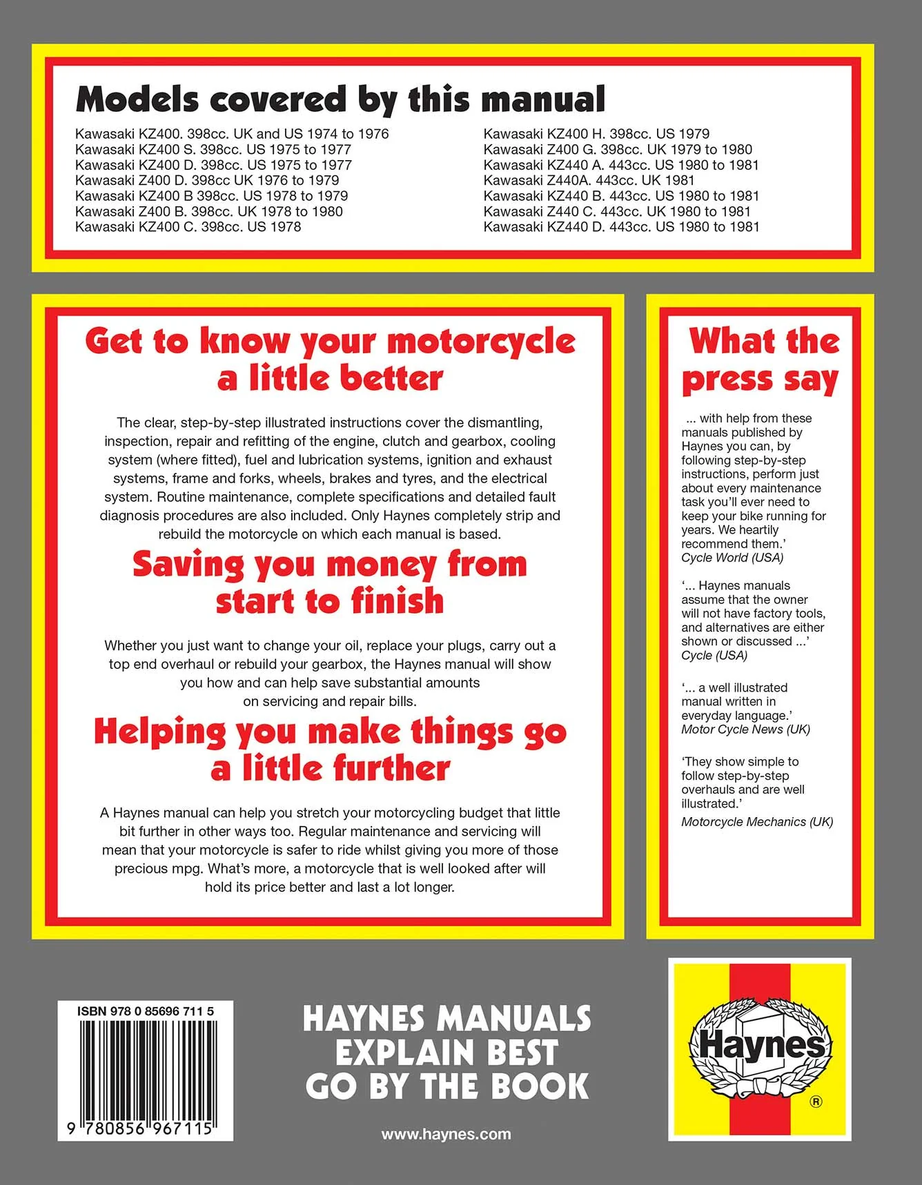 Kawasaki 400 & 440 Twins (1974-1981) Haynes Repair Manual - Image 2