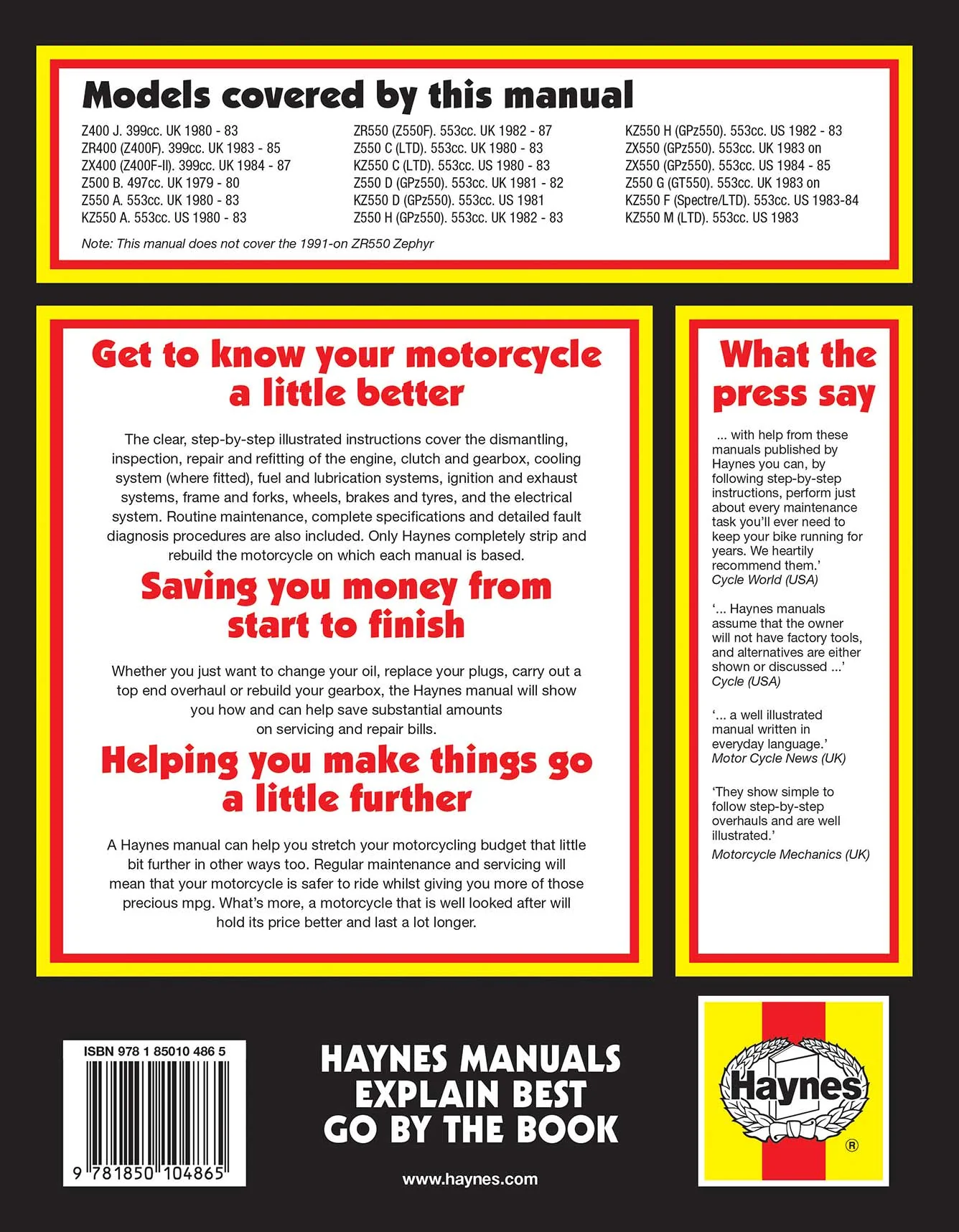 Kawasaki 400, 500 & 550 Fours (1979-1991) Haynes Repair Manual - Image 2