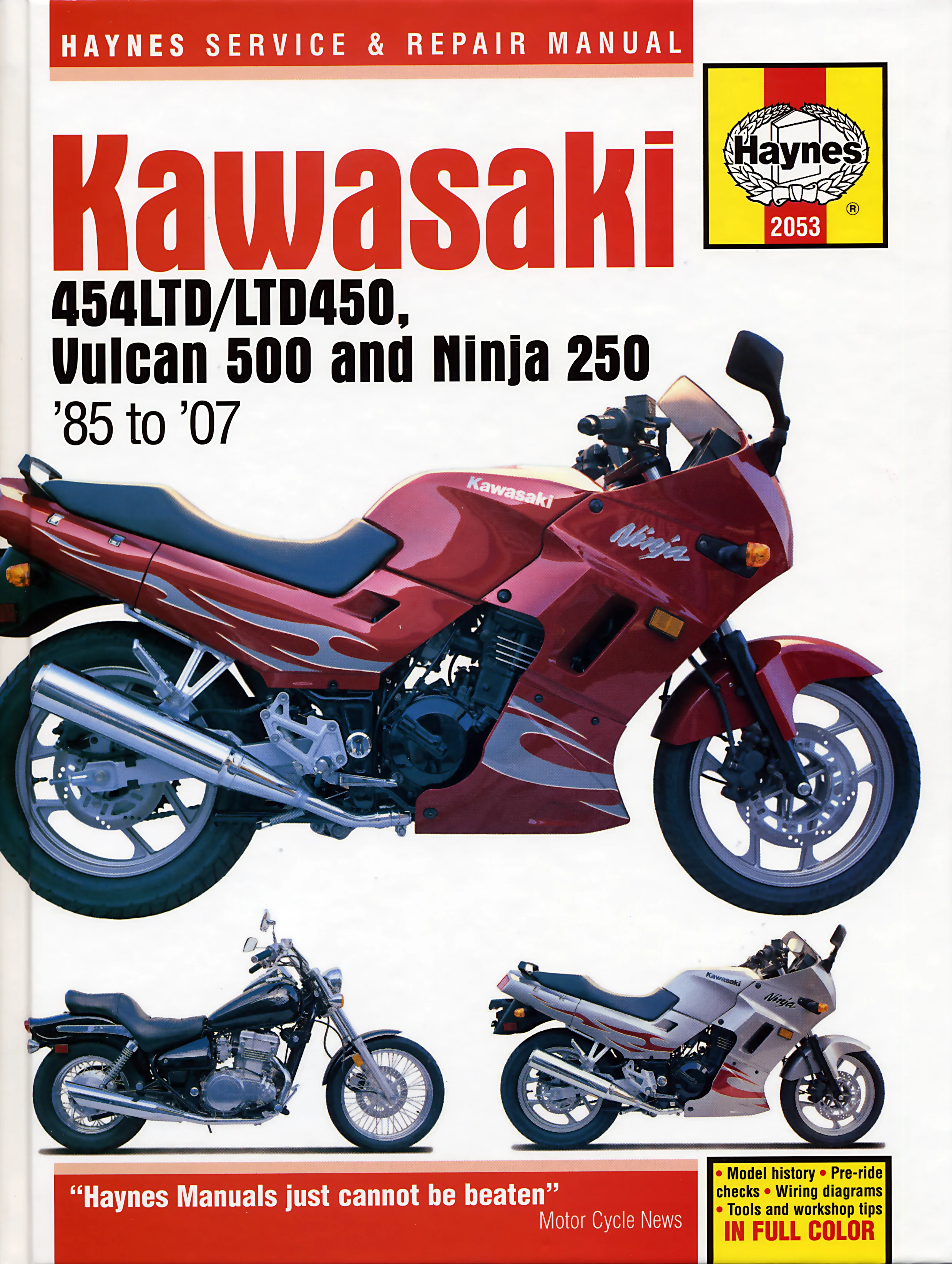 Kawasaki 454LTD/LTD450, Vulcan 500 & Ninja 250 (1985-2007) Haynes Repair Manual