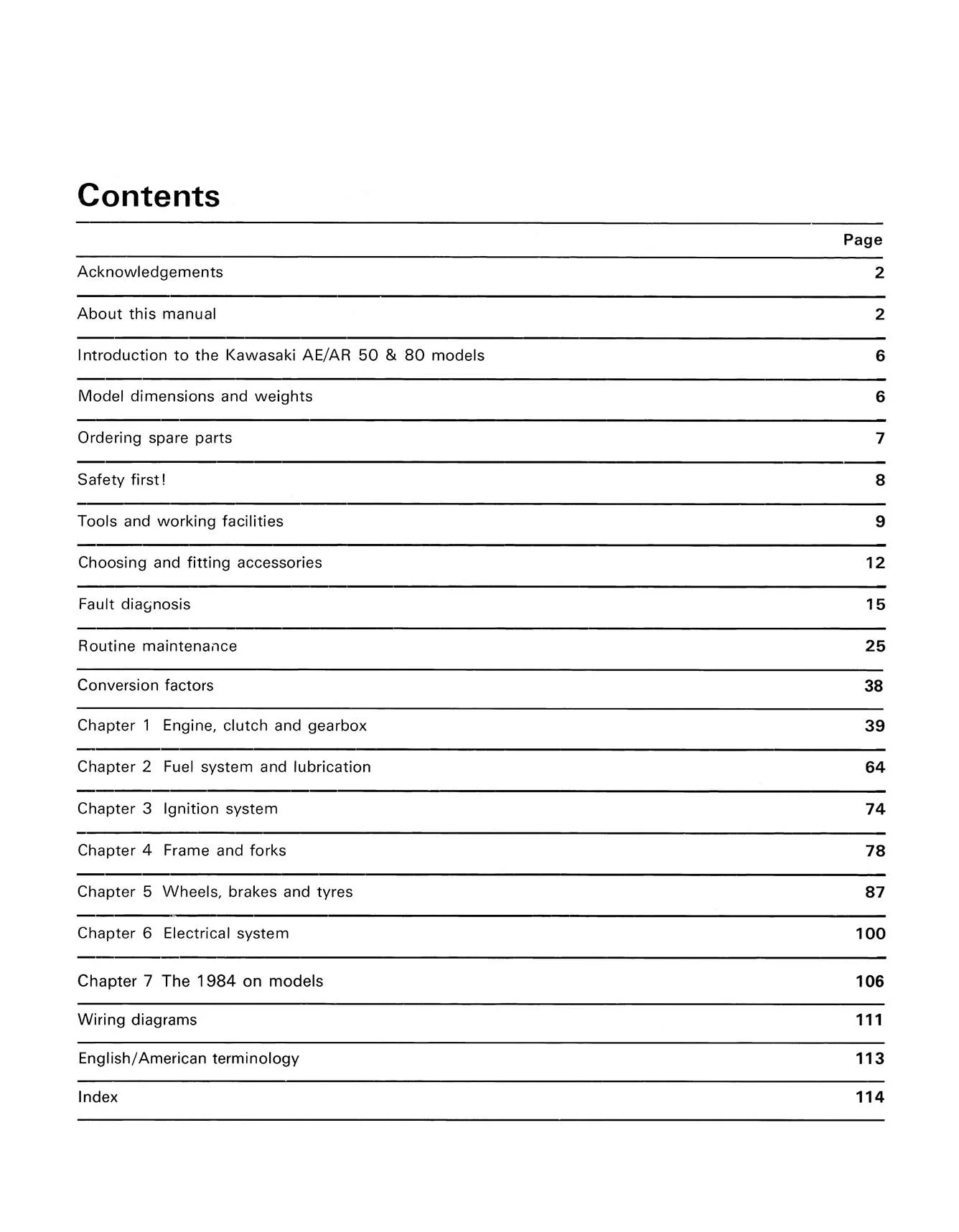 Kawasaki AE/AR 50 & 80 (1981-1995) Haynes Repair Manual - Image 3