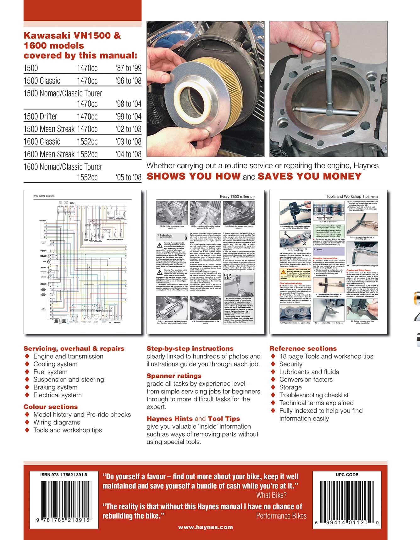 Kawasaki Vulcan 1500 & 1600 (1987-2008) Haynes Repair Manual - Image 3